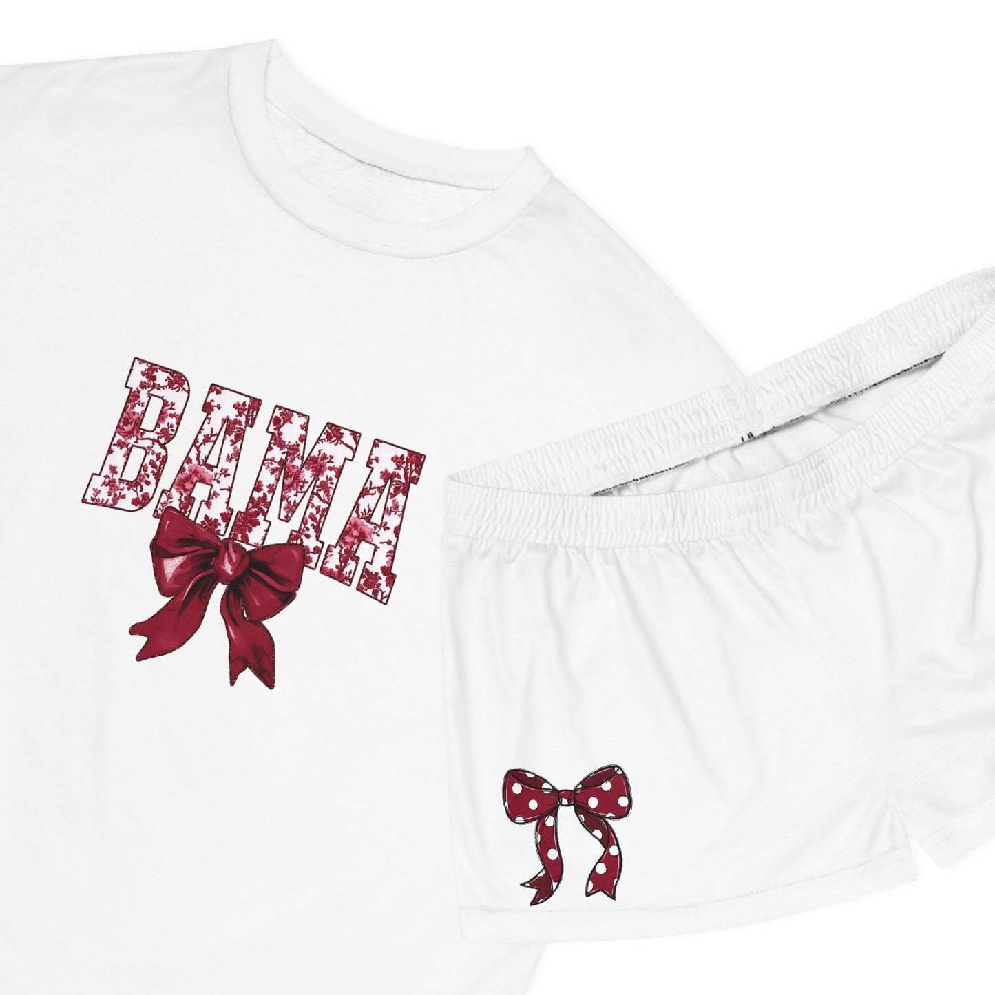 University of Alabama pajama set with shorts, BAMA, Crimson Tide, Gift for Her, Roll Tide, Sleepwear, Alabama