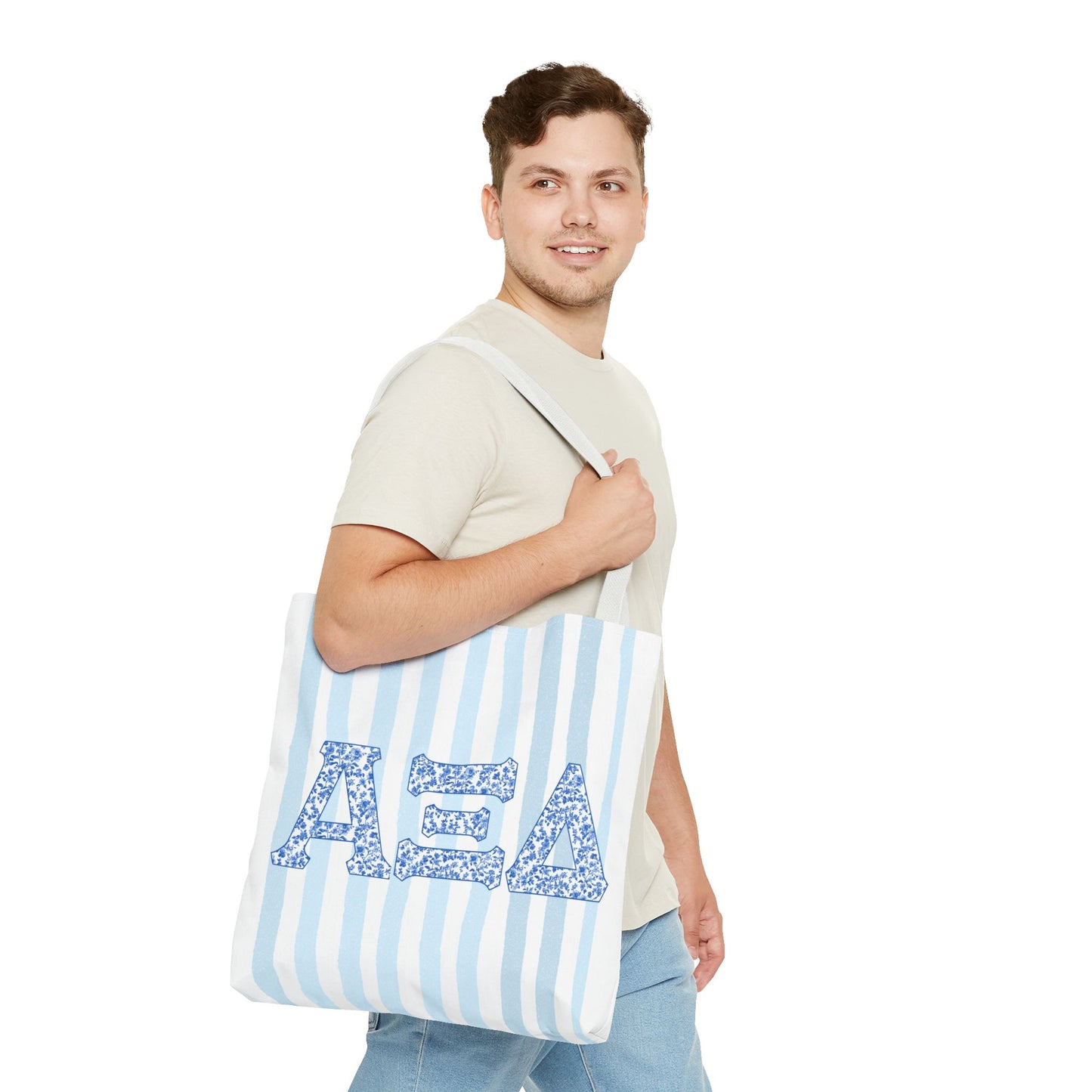 A Xi Style Gift | Floral Sorority Inspired Tote Bag | Greek Life Bag | Big Little Reveal | Cute Campus Tote, Cute Bid Day Bag