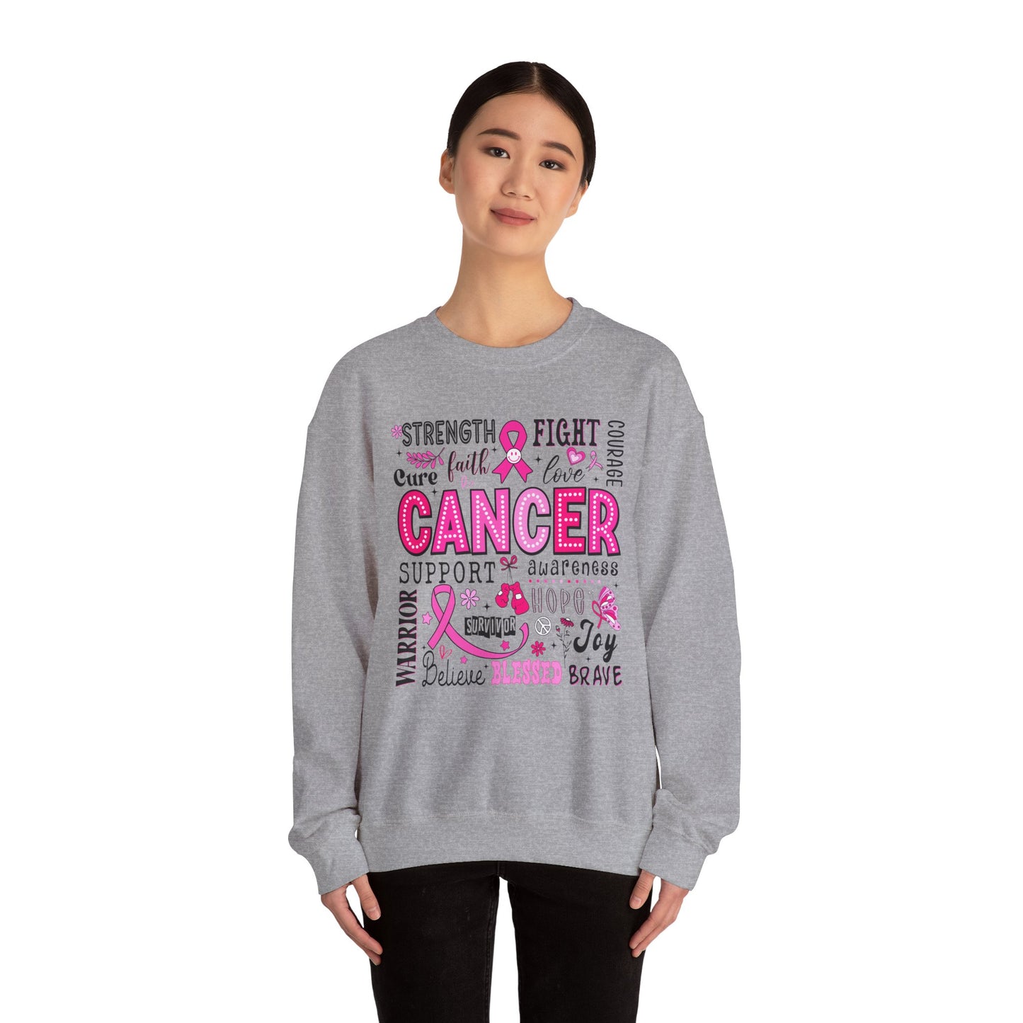 Breast Cancer Awareness, Find the Cure, Inspirational Crewneck Sweatshirt, Faith-Based Fashion, Motivational Gift