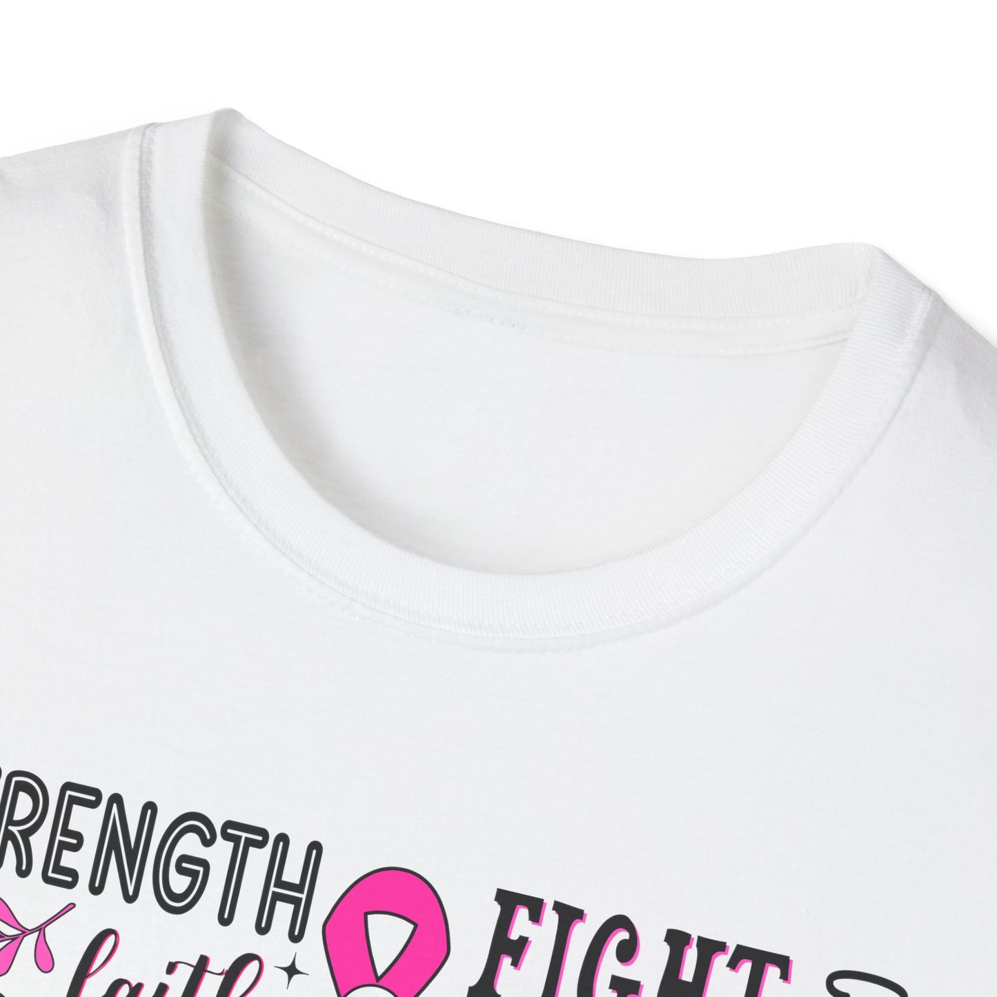 Breast Cancer Awareness, Breast Cancer, Faith, Hope Cure Inspired Softstyle T-Shirt, Inspirational Gift, Cancer Awareness Shirt, Luke 1:37