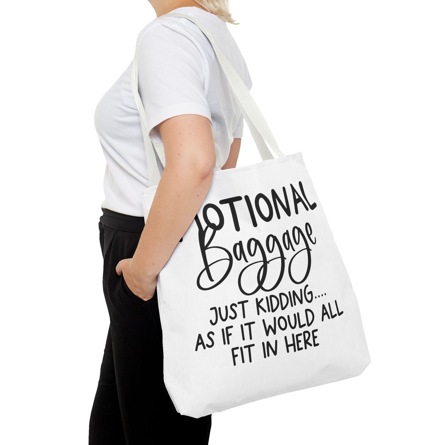 Emotional Baggage Tote Bag, Funny Quote Tote, Ideal Gift for Friends, Stylish Carryall for Everyday Use, Great for Travel and Shopping