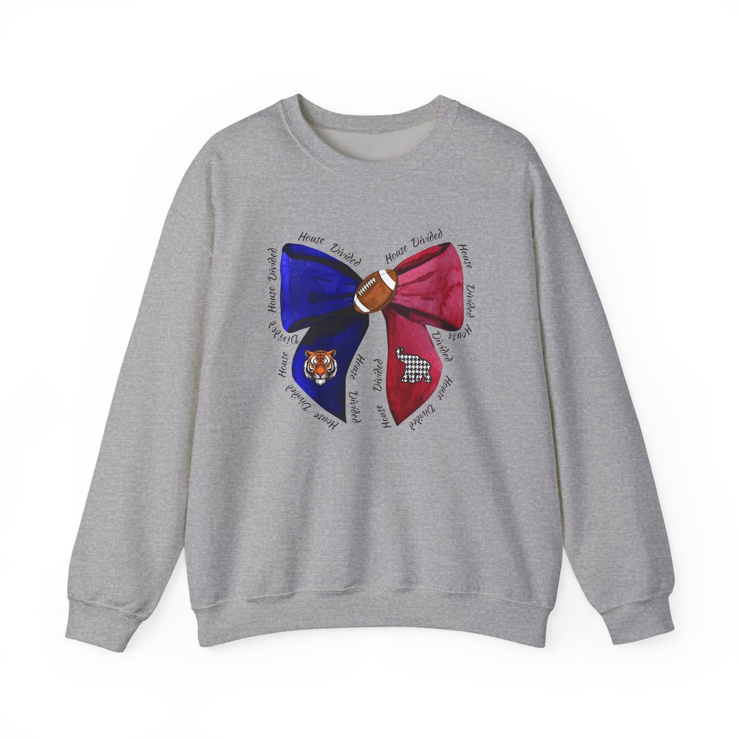 House Divided Sweatshirt | Auburn & Alabama Bow Design | Cute College Rivalry Crewneck | Game Day Outfit