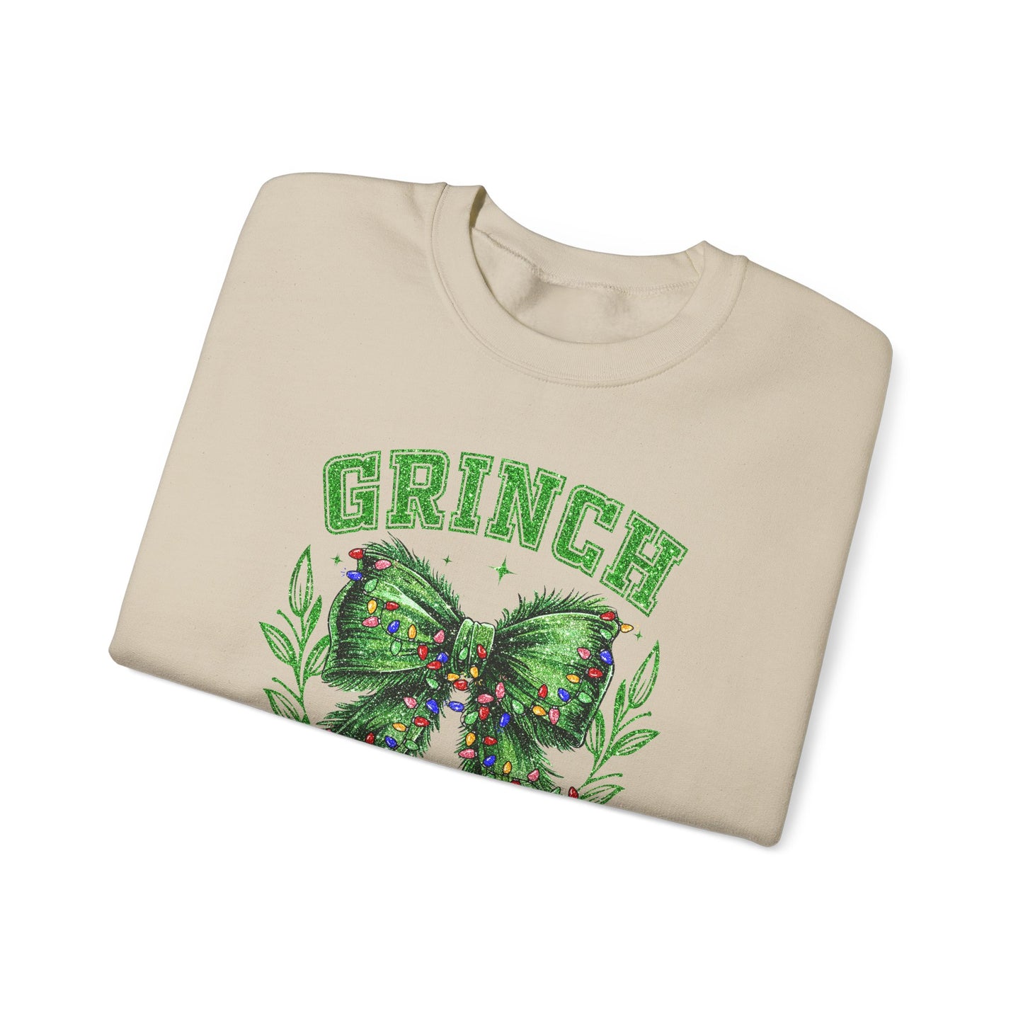 Festive Green Mischief University Christmas Sweatshirt, Funny Xmas Apparel, Mean One, Comfy Fleece