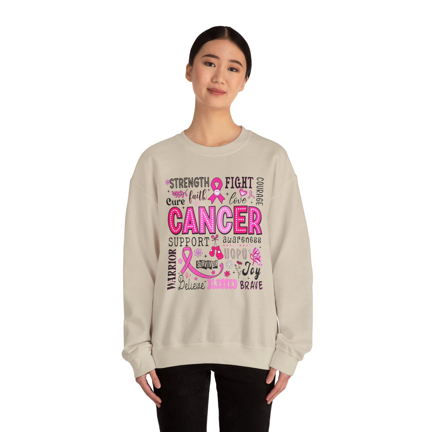 Breast Cancer Awareness, Find the Cure, Inspirational Crewneck Sweatshirt, Faith-Based Fashion, Motivational Gift