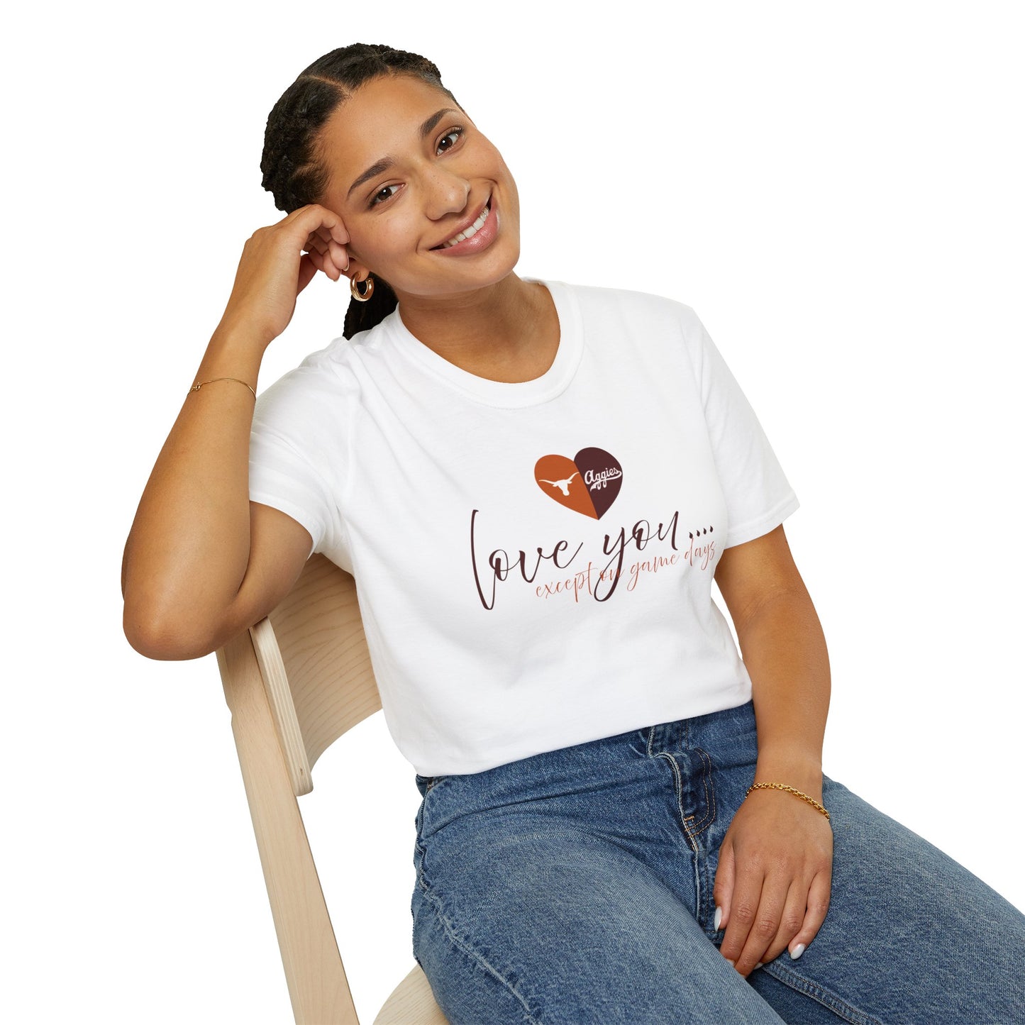 Love You… Except on Game Days Tee – Longhorns vs Aggies House Divided Shirt, Game Day Gear