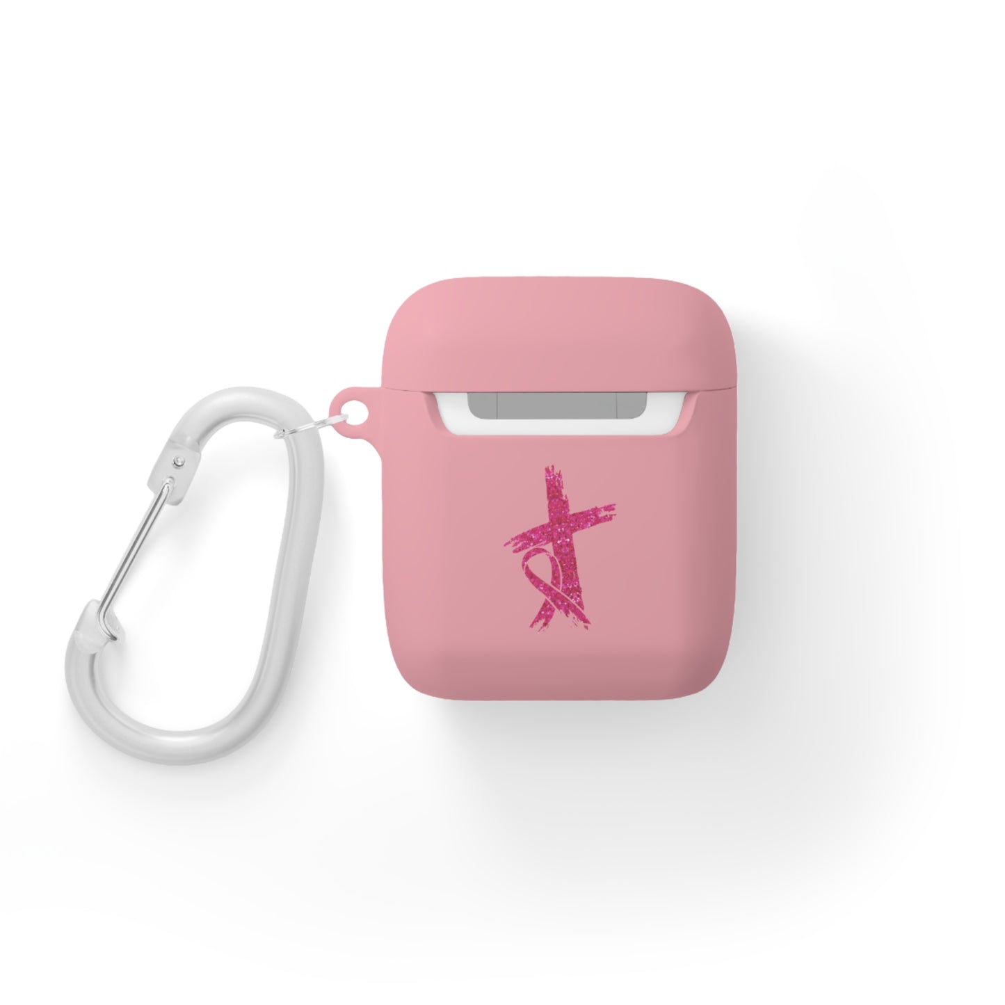 Cancer Awareness AirPods Case Cover, Pink Ribbon Design, Gift for Cancer Fighters, Supportive Tech Accessory, Breast Cancer Month