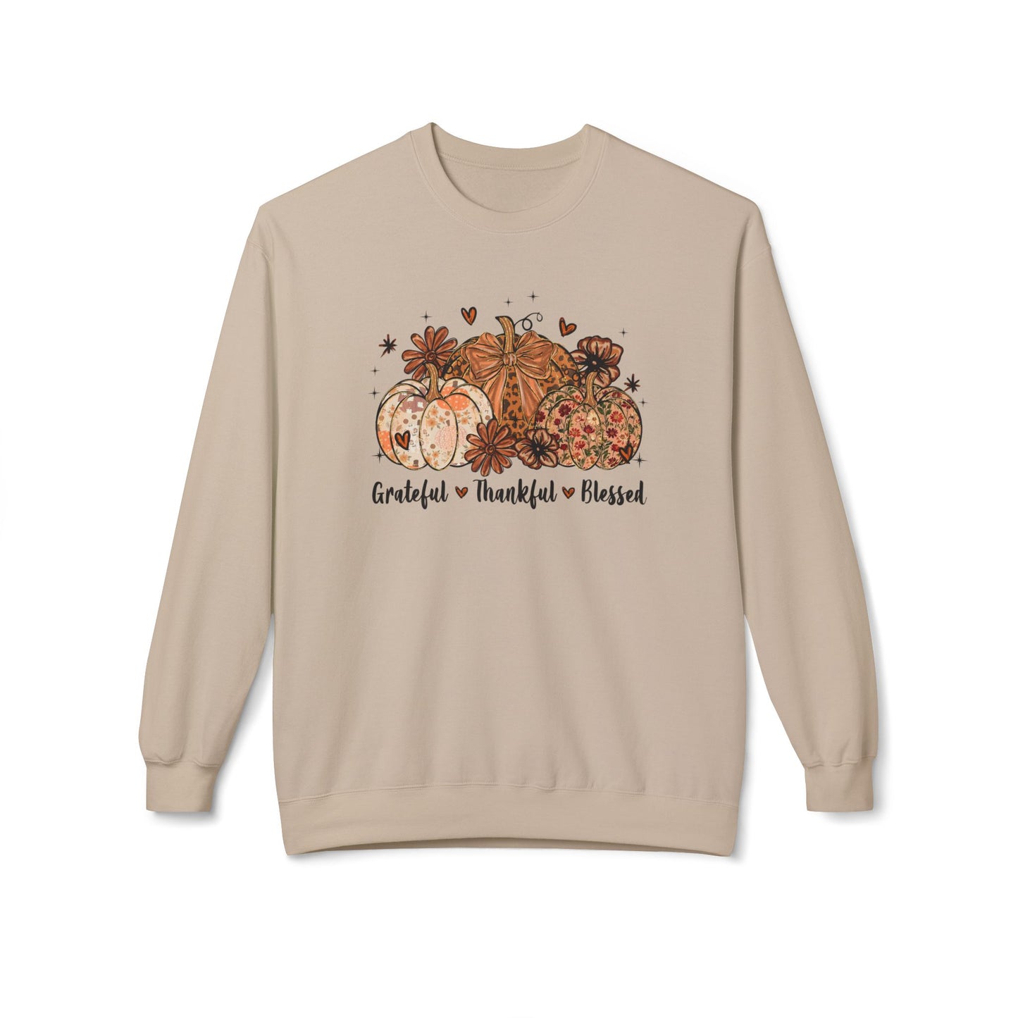 Fall Pumpkin Crewneck Sweatshirt, Thanksgiving, Pumpkin Sweatshirt, Grateful, Thankful, Blessed, Fall Apparel, Friendsgiving, Autumn