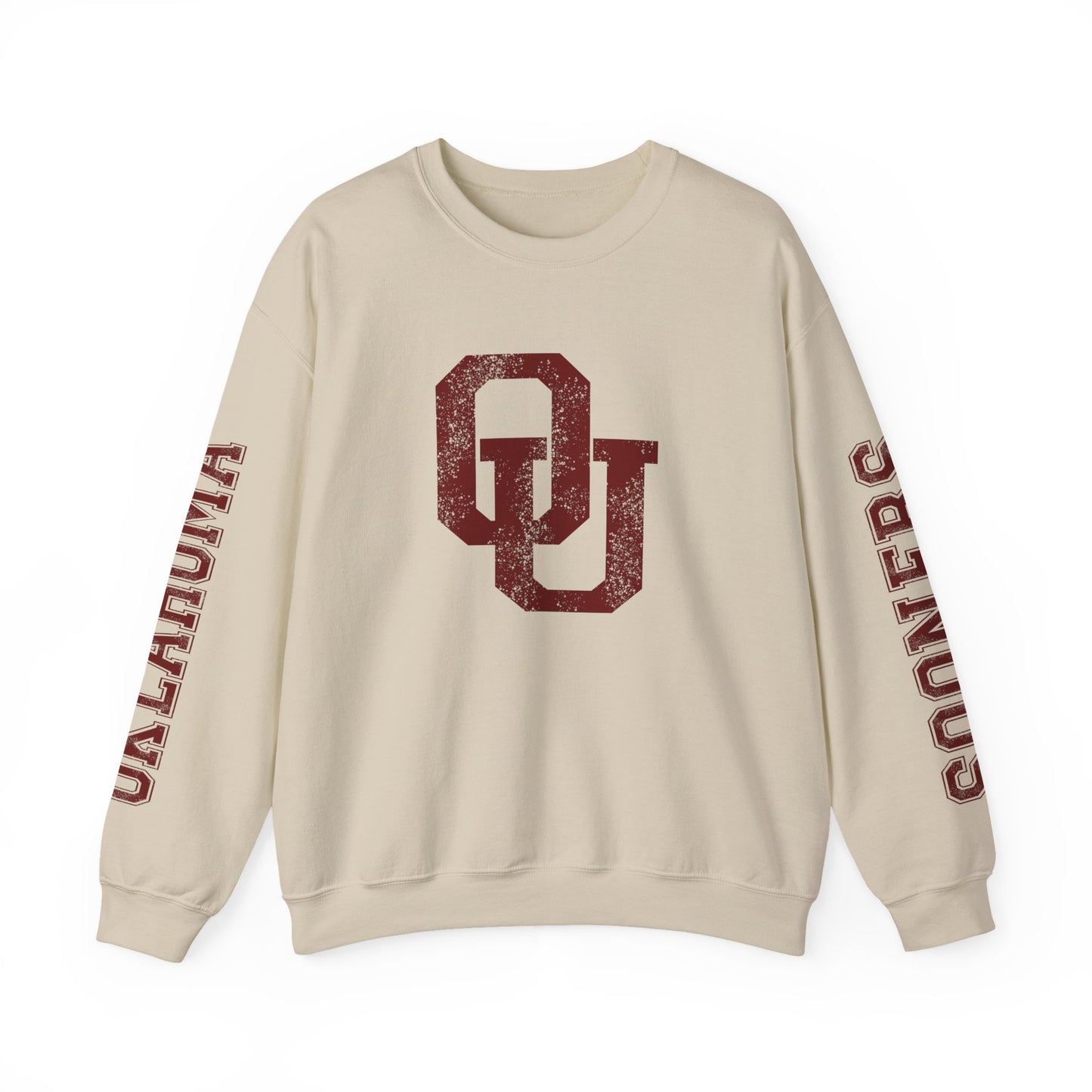 University of Oklahoma Sooners Sweatshirt | Oklahoma & Sooners Sleeve Print, Oklahoma Sooners Crewneck | Printed Sleeve Game Day Sweatshirt