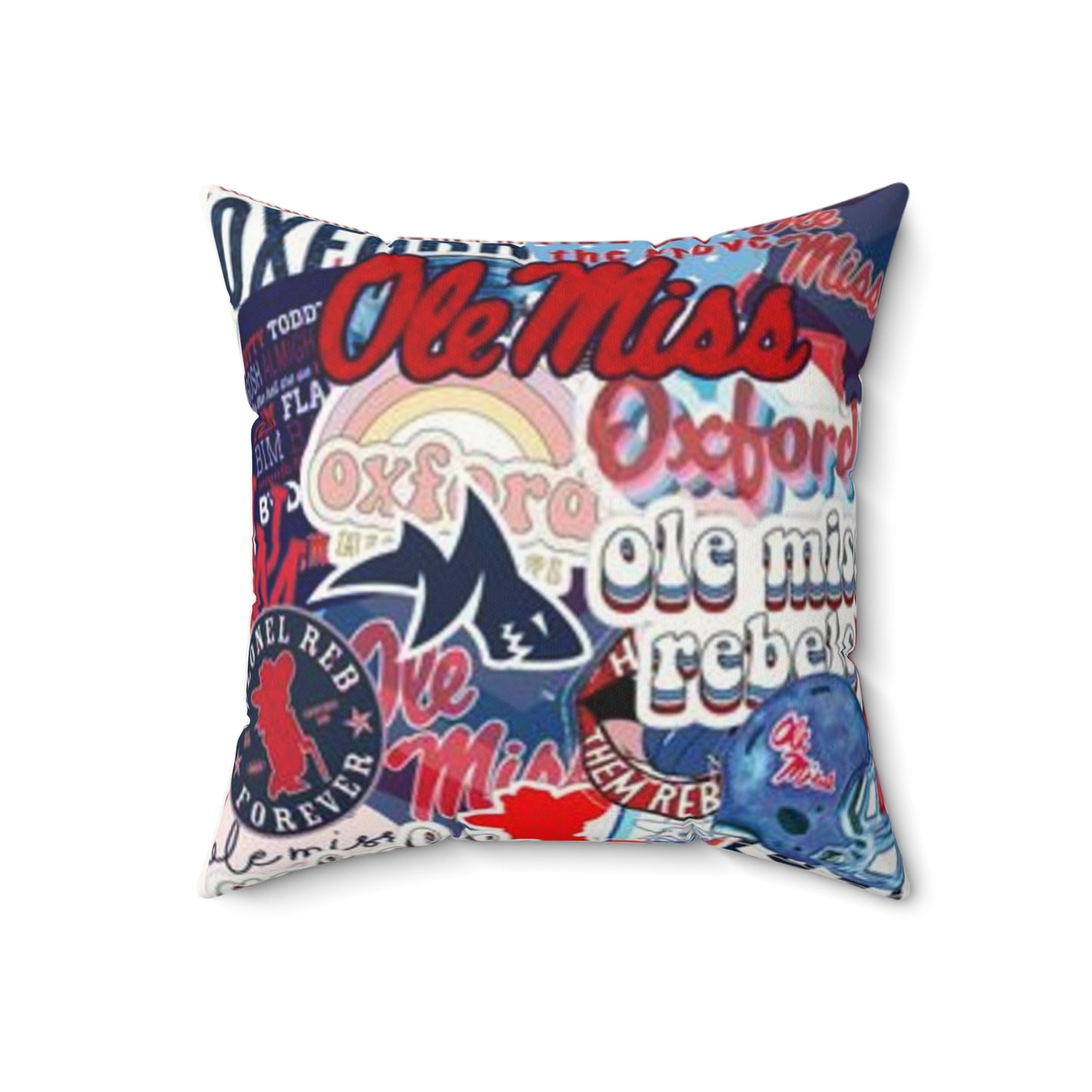 Ole Miss Faux Suede Pillow, Decor Cushion for College Students, Home Decor Gift, Throw Pillow, Team Spirit