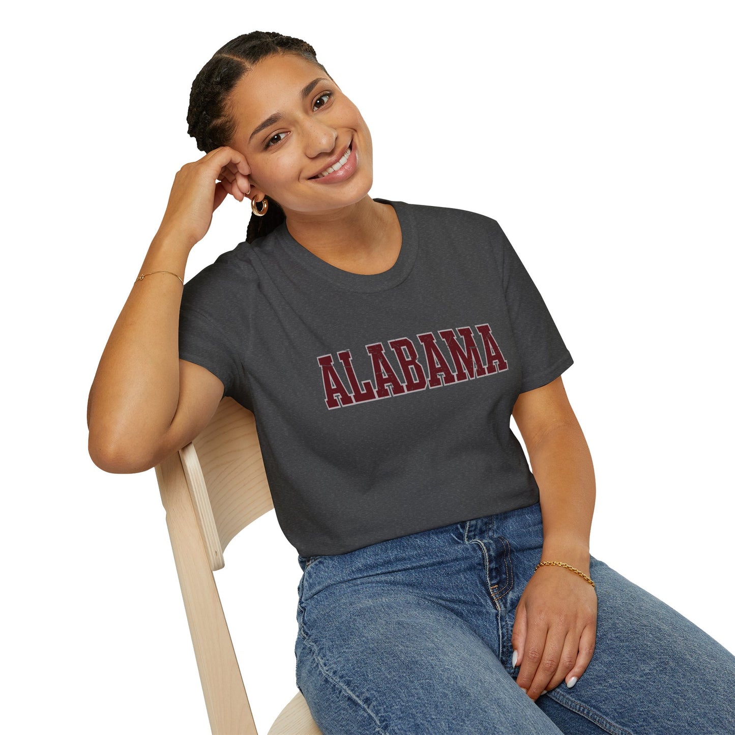 Alabama Distressed Varsity Tee | Vintage Crimson Game Day Shirt | Southern Spirit Unisex T-Shirt | Retro College Style | Game Day Gear