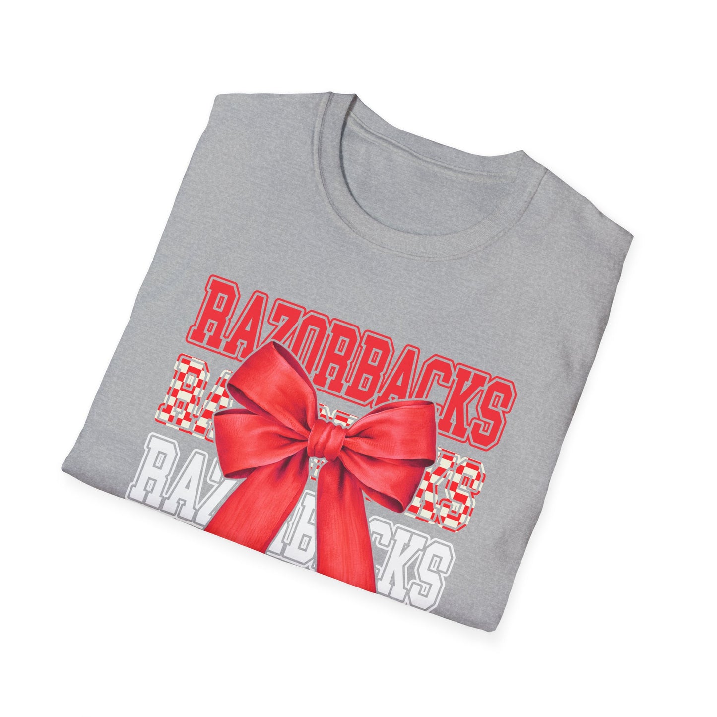 Cute Bow University of Arkansas Unisex Softstyle T-Shirt | Game Days, College Events, Gifts, Fan Gear