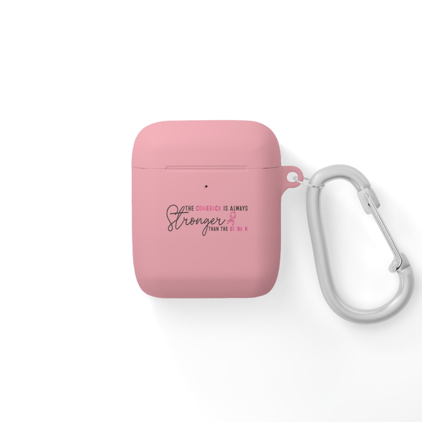 Cancer Awareness AirPods Case Cover, Pink Ribbon Design, Gift for Cancer Fighters, Breast Cancer Awareness Inspirational Gift, Breast Cancer Month