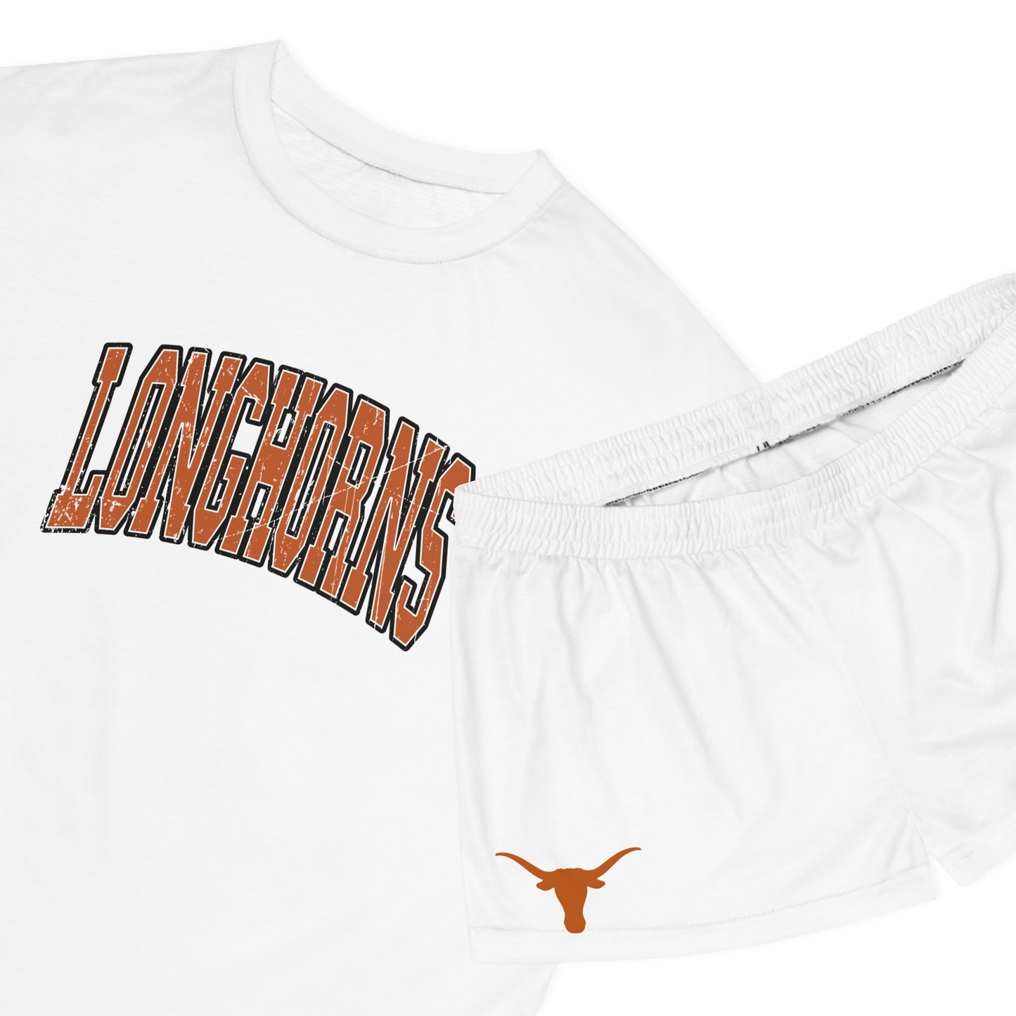 Texas Longhorns pajama set with shorts, Cozy burnt orange and white sleepwear for women Holiday Sleepwear, University of Texas, Longhorns