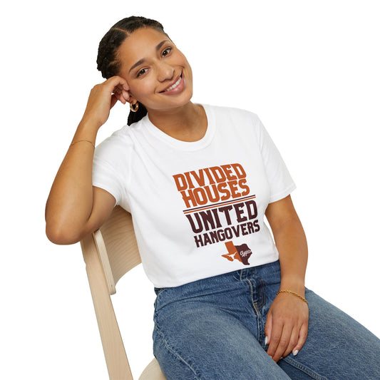 Divided Houses United Hangovers Texas Rivalry T-Shirt, Perfect for Longhorns and Aggies, Lonestar Showdown, House Divided