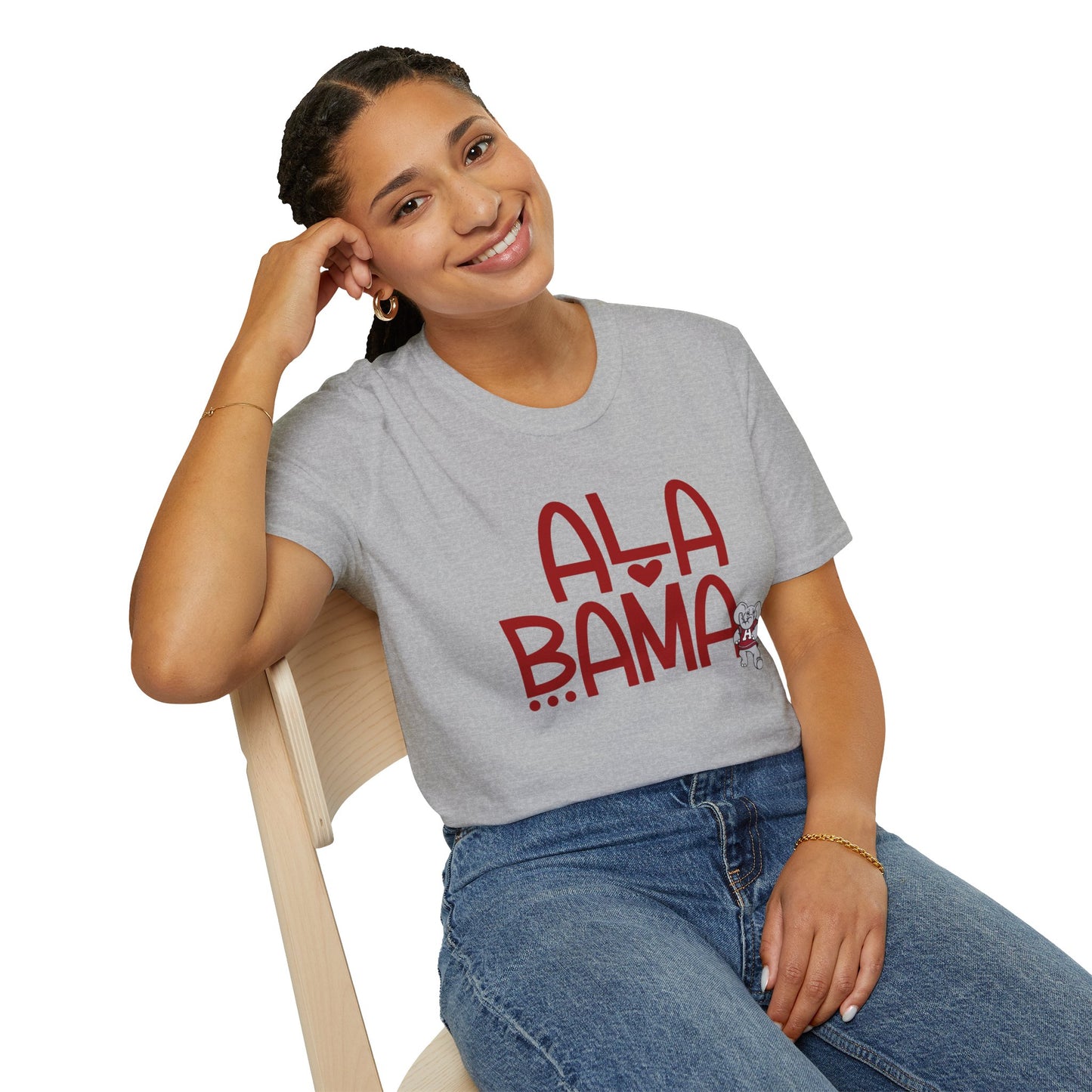 Alabama Tee | Southern Game Day Shirt | Cute Crimson Graphic T-Shirt | Alabama Pride Unisex Top | Gildan Softstyle | Game Day Gear
