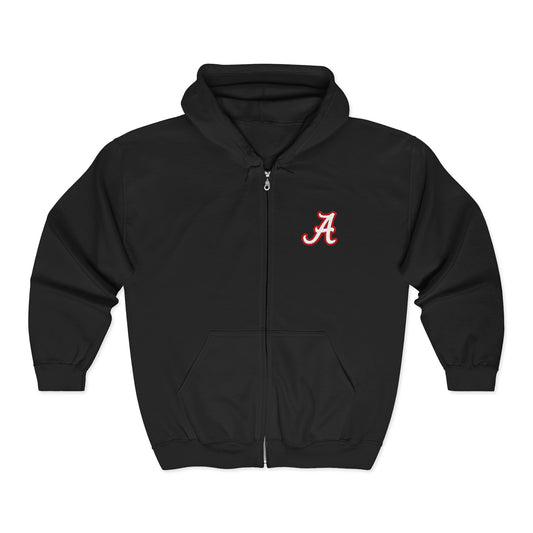 University of Alabama Roll Tide Full Zip Hoodie, University Of Alabama Sweatshirt, College Zip Up Jacket, Crimson Tide Hooded Sweater