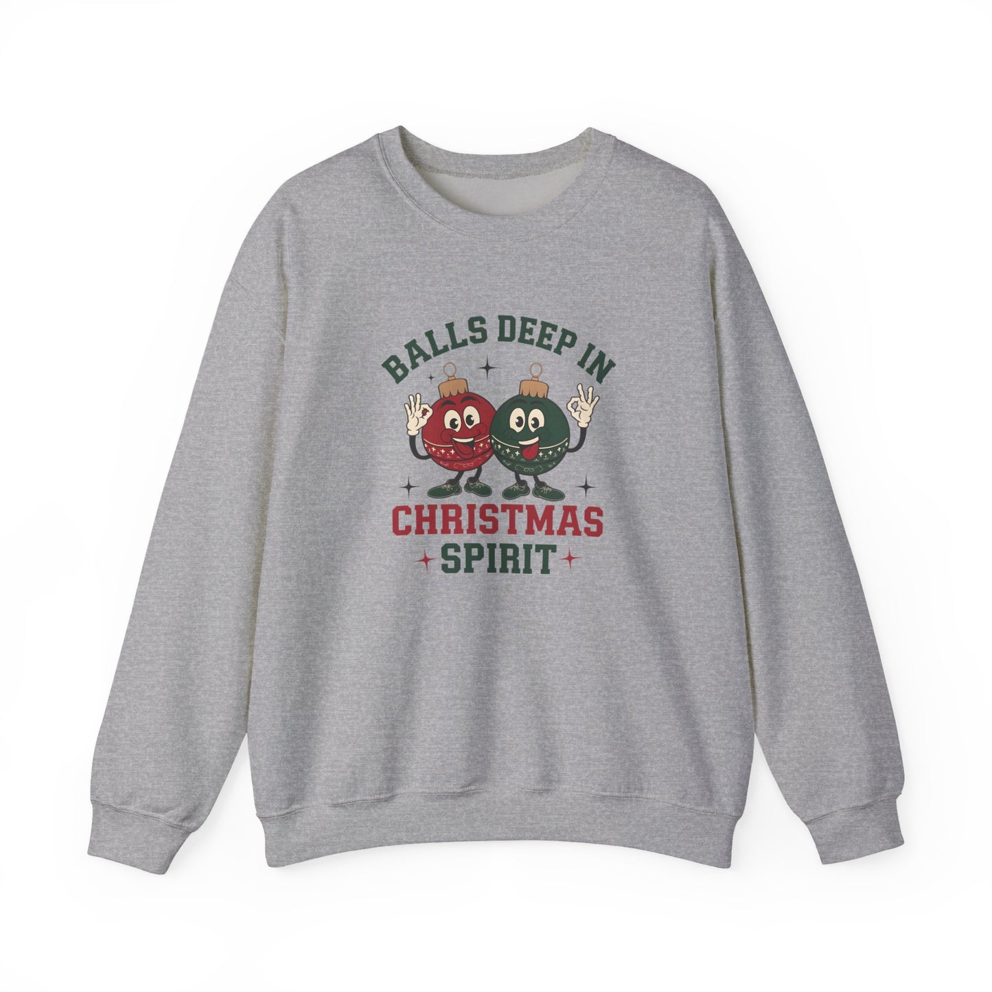 Funny Christmas Sweatshirt, Balls Deep Christmas, Winter Apparel, Unisex Crewneck, Festive Sweatshirt, Christmas Spirit, Humor Clothing