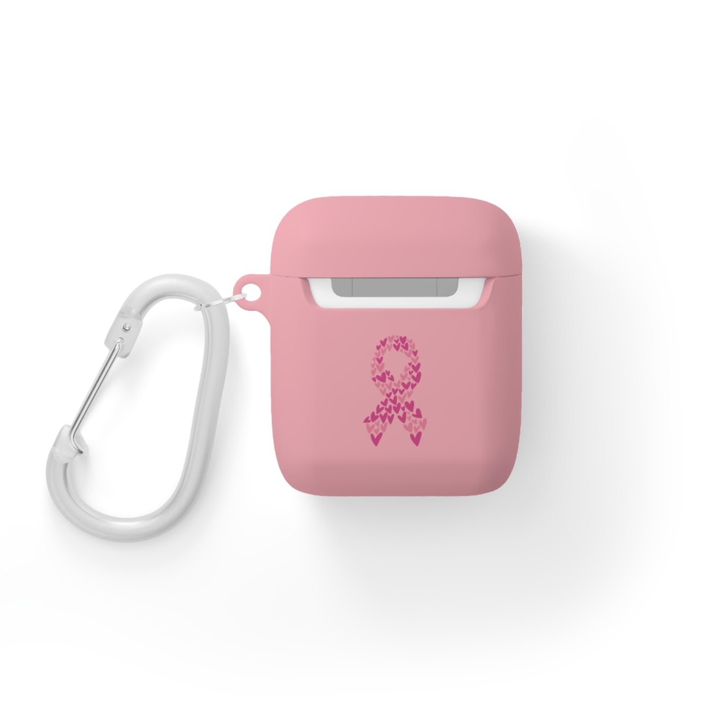 Cancer Awareness AirPods Case Cover, Pink Ribbon Design, Gift for Cancer Fighters, Supportive Tech Accessory, Breast Cancer Month