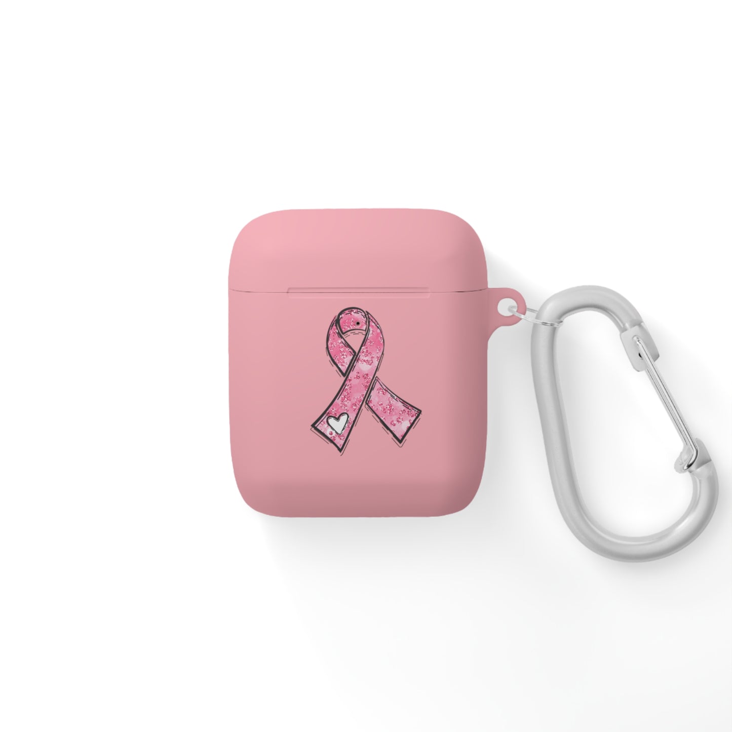 Cancer Awareness AirPods Case Cover, Pink Ribbon Design, Gift for Cancer Fighters, Supportive Tech Accessory, Breast Cancer Month