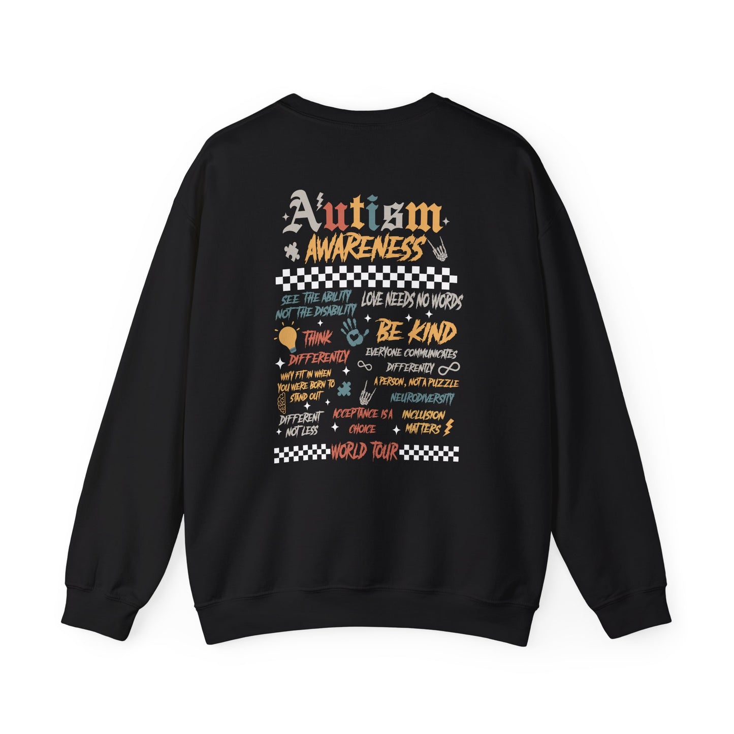 Autism Awareness Crewneck Sweatshirt, Unisex Sweatshirt, Gift for Autism Support, Love Needs No Words, Awareness Apparel