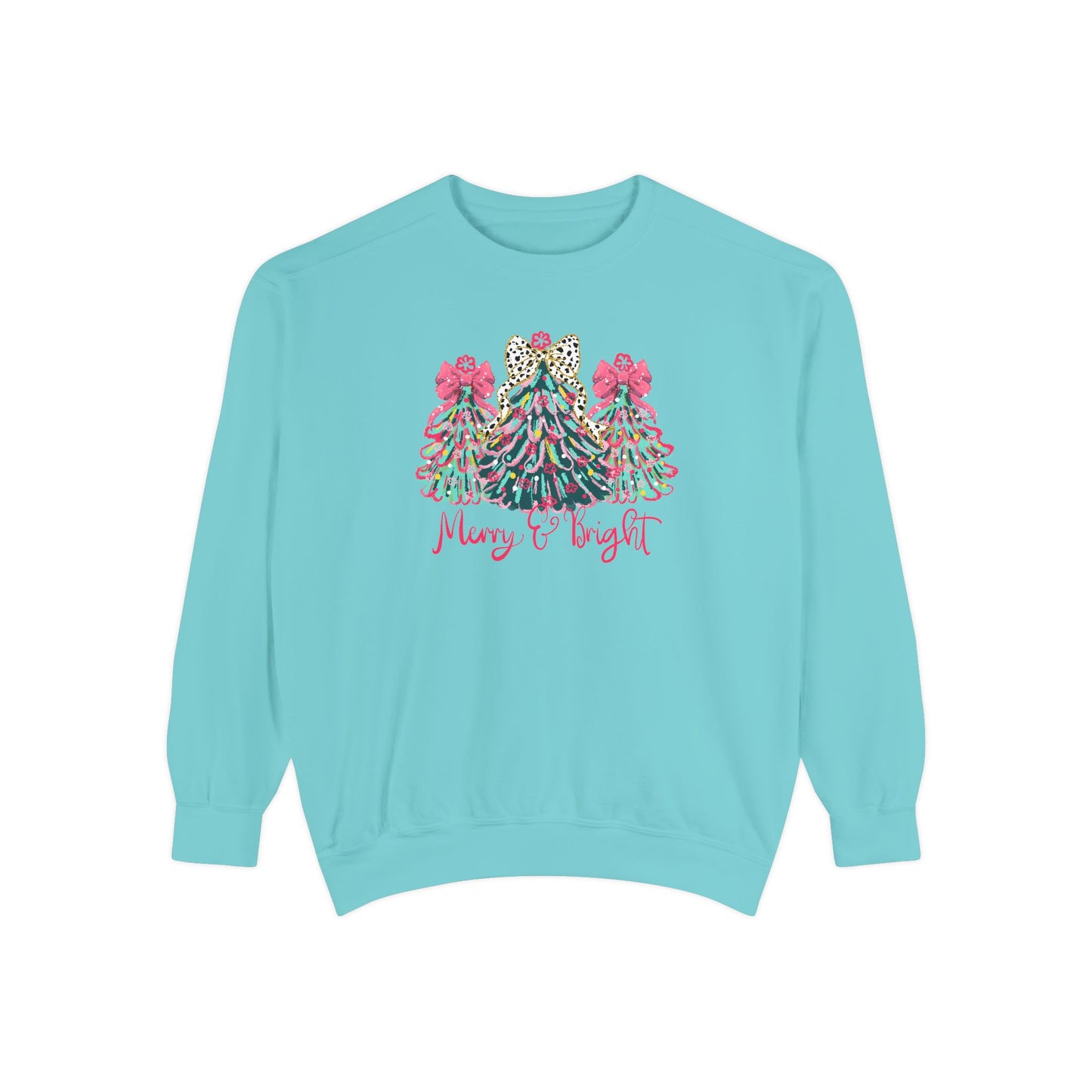 Merry & Bright Comfort Colors Christmas Sweatshirt, Christmas Gift, Christmas Crewneck, Holiday Apparel, Festive Style, Winter Wardrobe, Christmas
