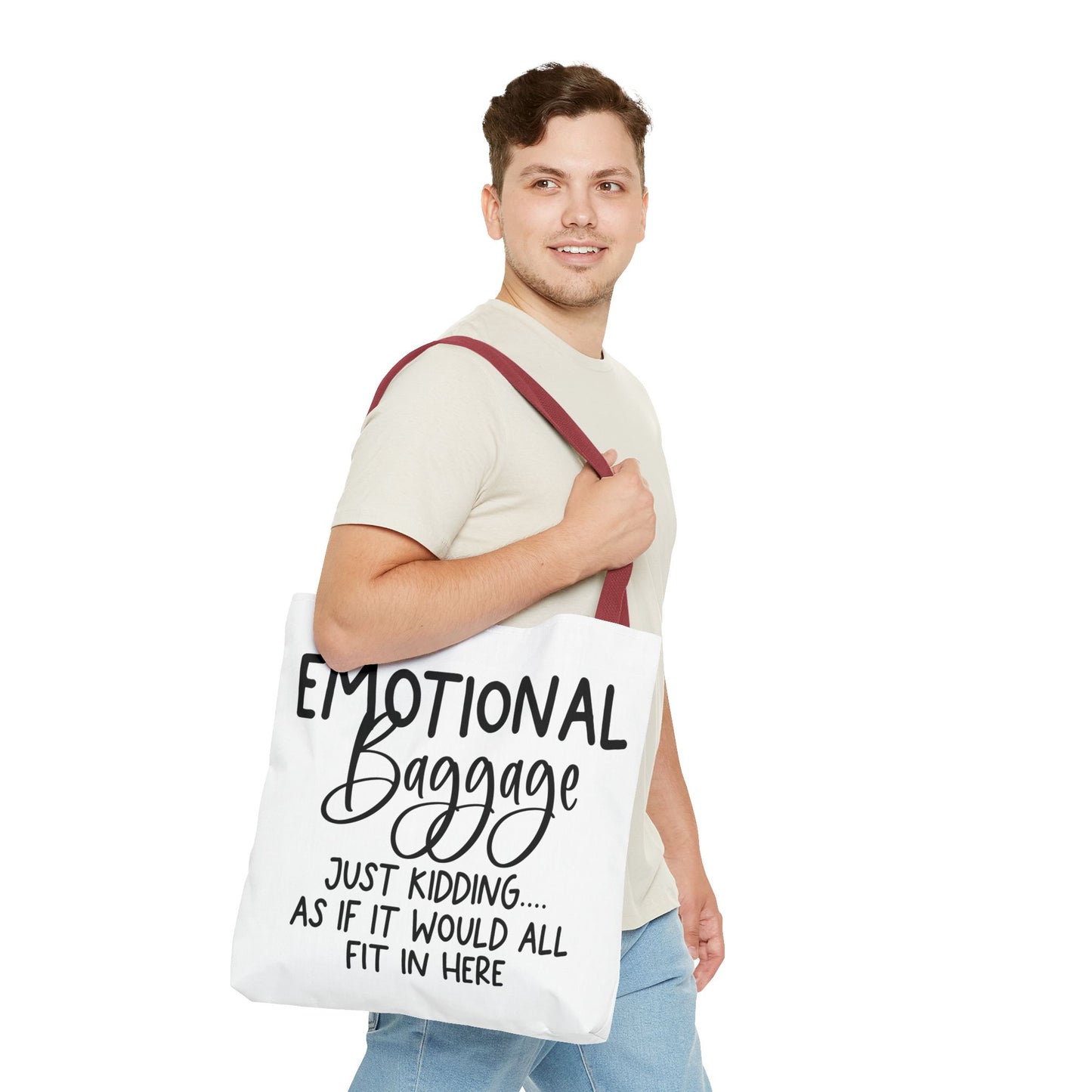 Emotional Baggage Tote Bag, Funny Quote Tote, Ideal Gift for Friends, Stylish Carryall for Everyday Use, Great for Travel and Shopping