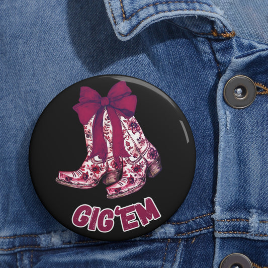Aggies Floral Boots Button Game Day Pin | Aggie Game Day Accessory | Aggie Game Day Pin | Aggie Spirit Wear, Game Day Pin