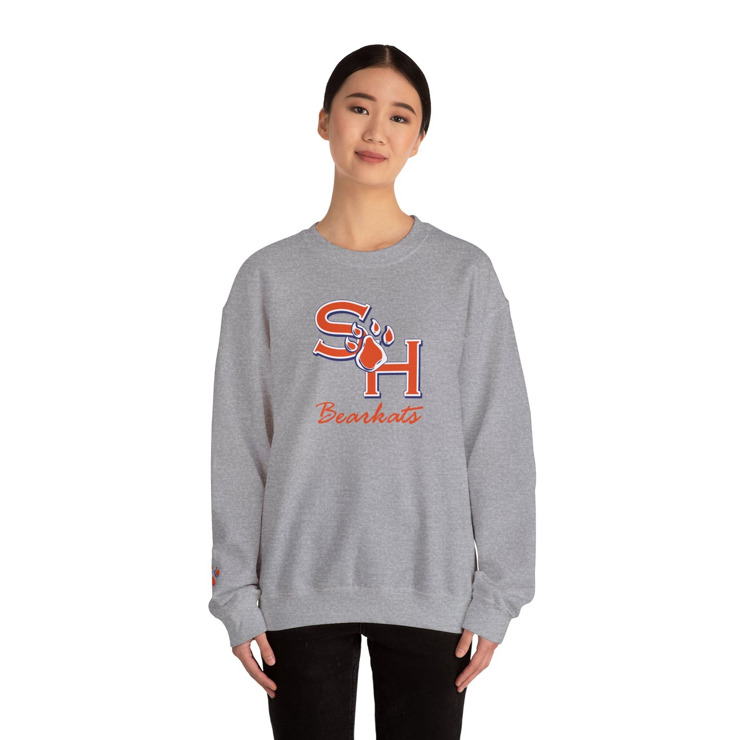 Sam Houston State University Sweatshirt | Bearkat Sleeve Print, Sam Houston State Crewneck | Printed Sleeve Game Day Sweatshirt, Bearkats