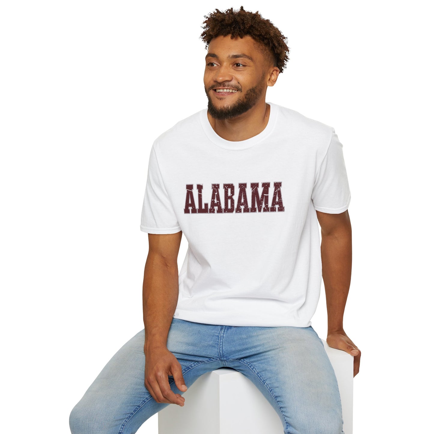 Alabama Distressed Varsity Tee | Vintage Crimson Game Day Shirt | Southern Spirit Unisex T-Shirt | Retro College Style | Game Day Gear