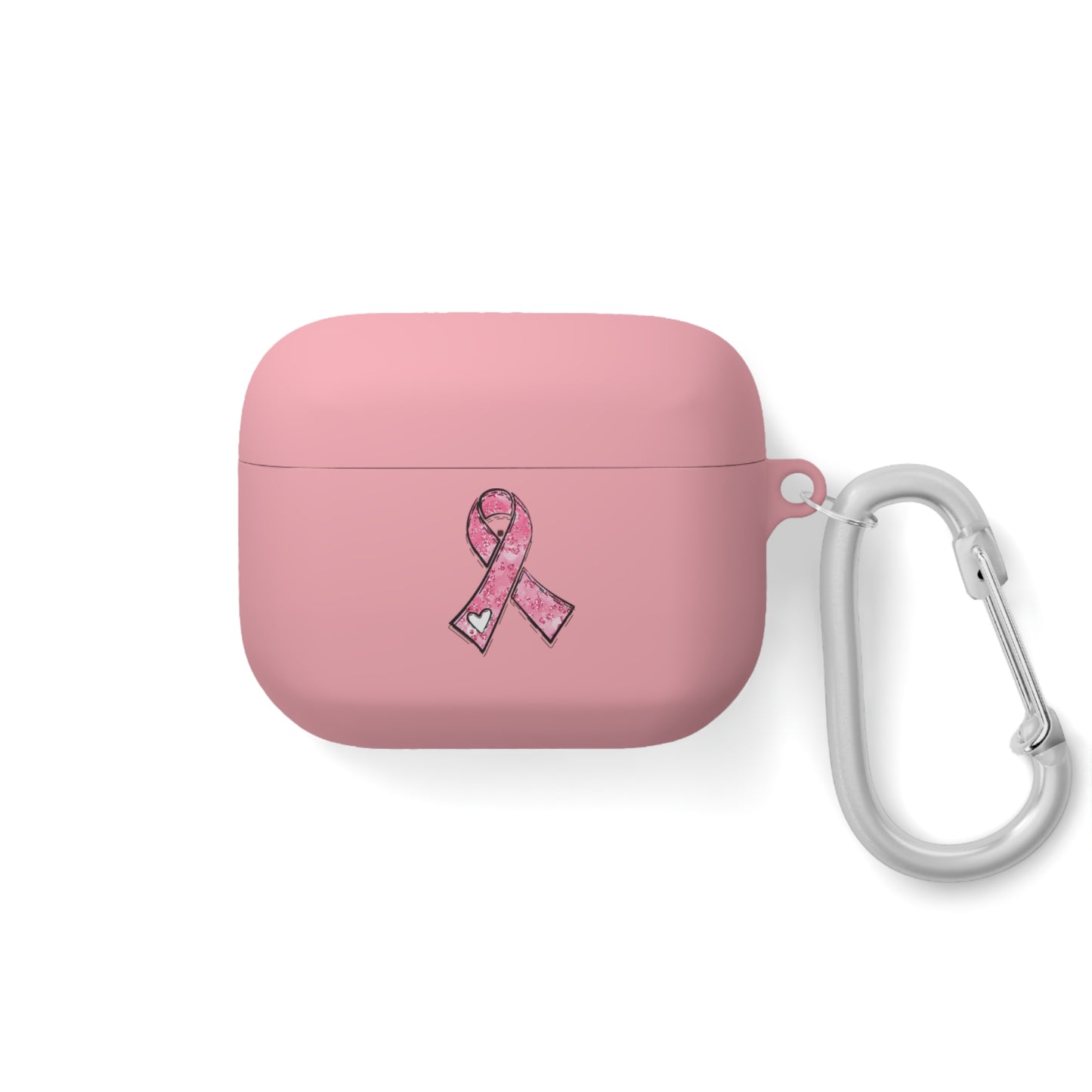 Cancer Awareness AirPods Case Cover, Pink Ribbon Design, Gift for Cancer Fighters, Supportive Tech Accessory, Breast Cancer Month
