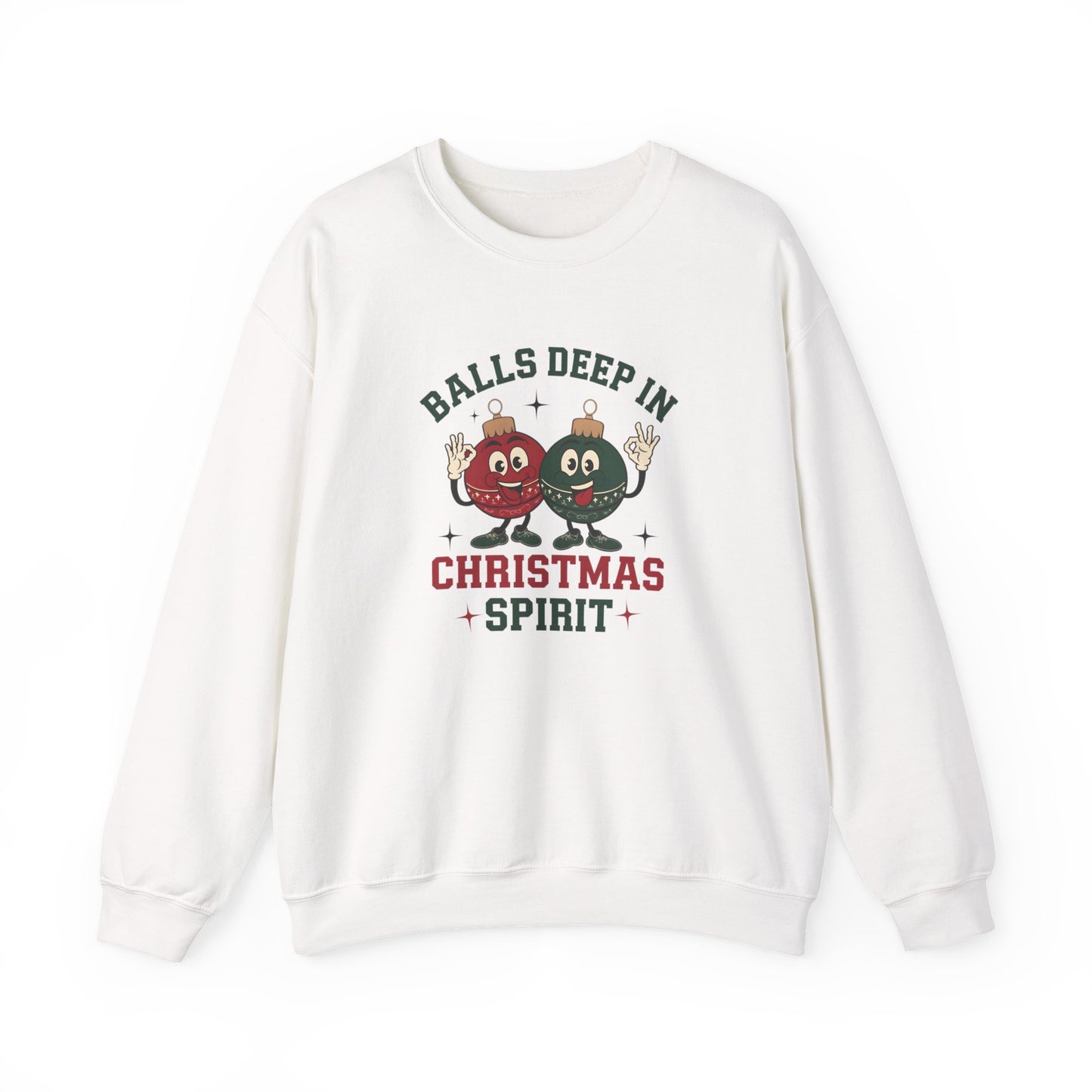 Funny Christmas Sweatshirt, Balls Deep Christmas, Winter Apparel, Unisex Crewneck, Festive Sweatshirt, Christmas Spirit, Humor Clothing