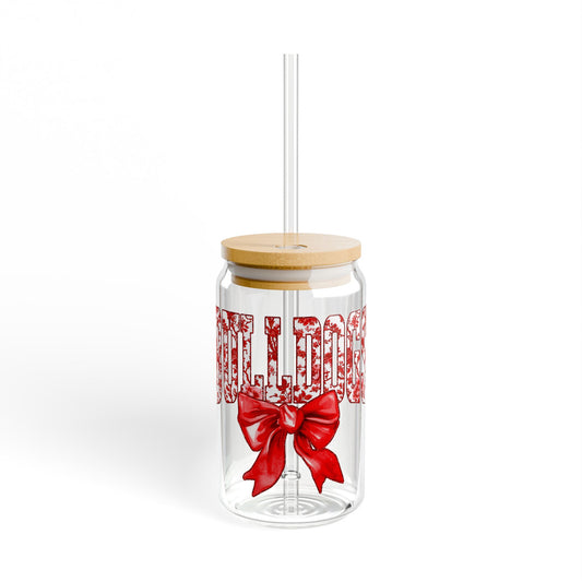 University of Georgia Bulldogs 16oz Glass with Cute Bow | University of Georgia Tumbler, Bulldog Glass Tumbler