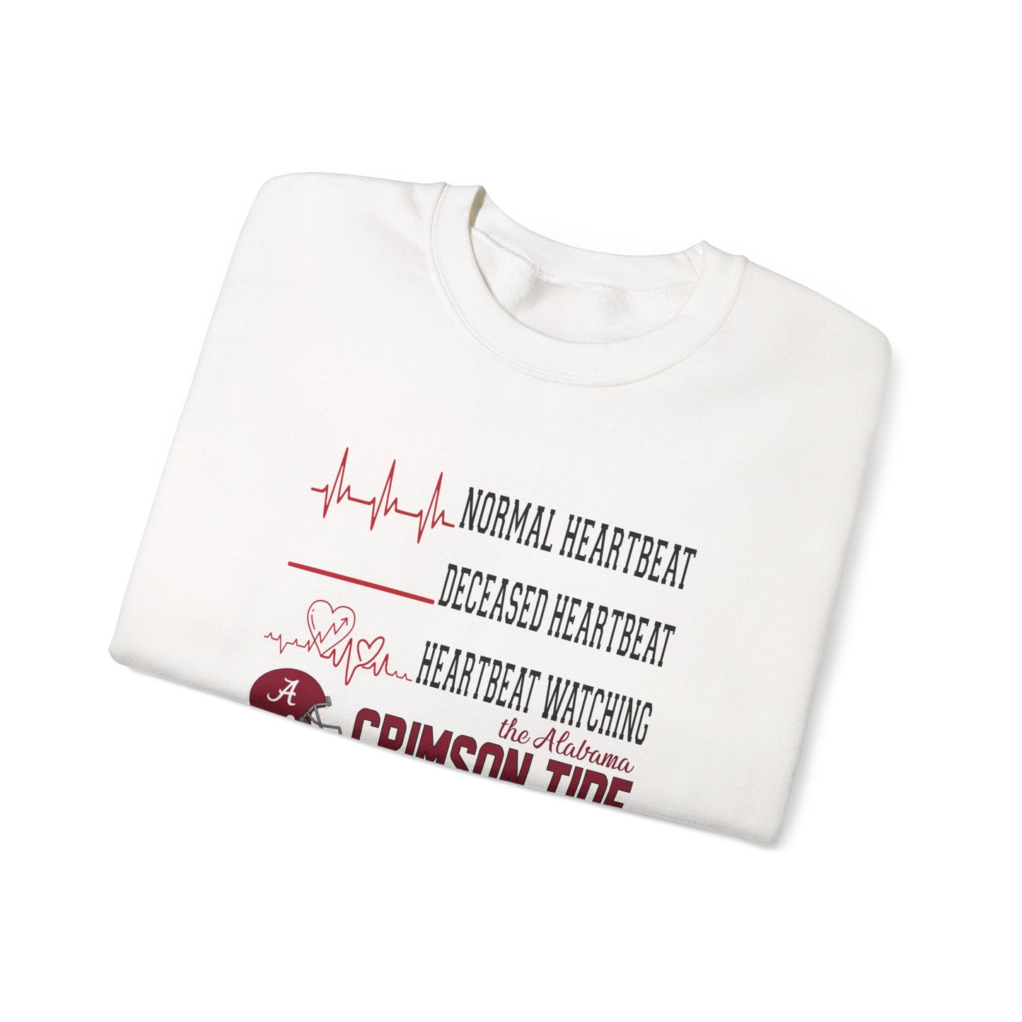Alabama Crimson Tide Heart Rate Shirt | Funny Game Day Tee | Normal, Deceased, and Crimson Tide Heart Rate | Roll Tide Football Shirt