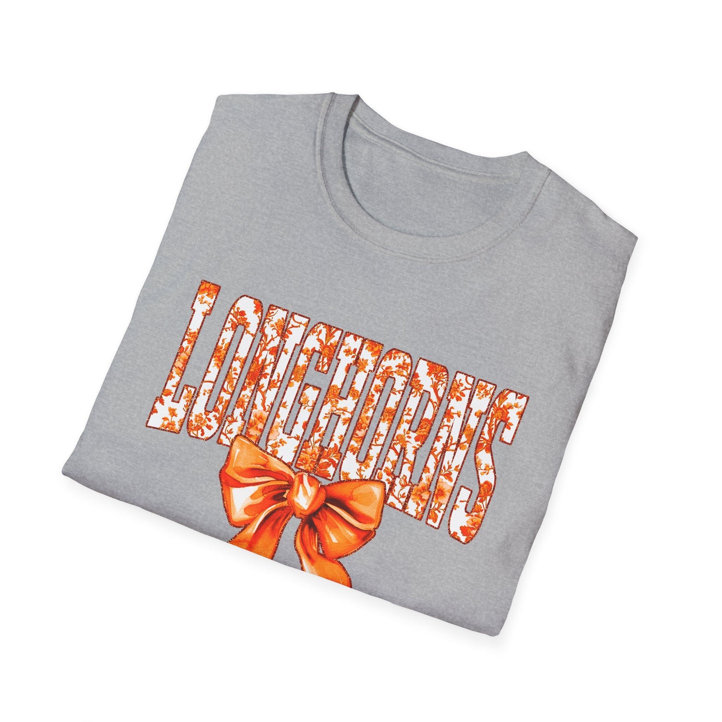 Texas Longhorns Floral Softstyle T-Shirt, Unisex Graphic Tee, Perfect Gift for Texans, Casual Wear, Travel Souvenir