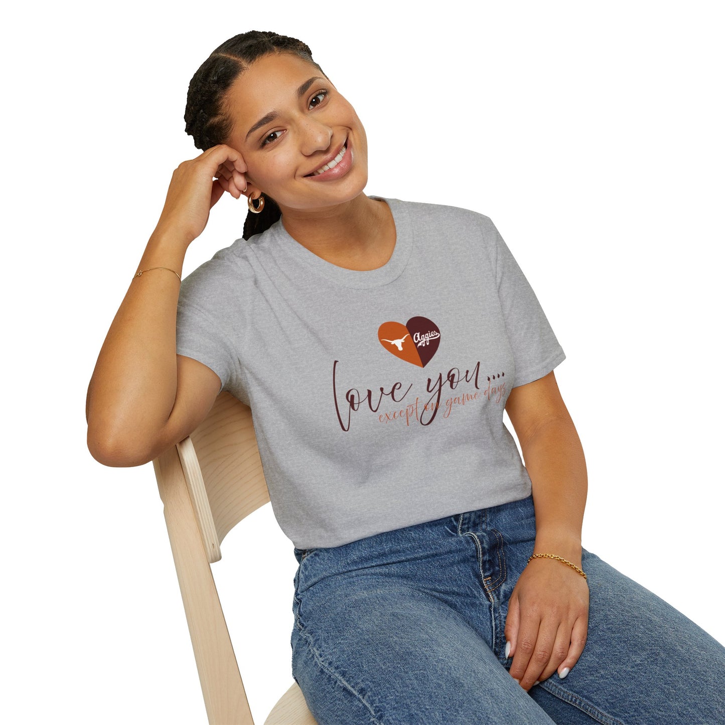 Love You… Except on Game Days Tee – Longhorns vs Aggies House Divided Shirt, Game Day Gear