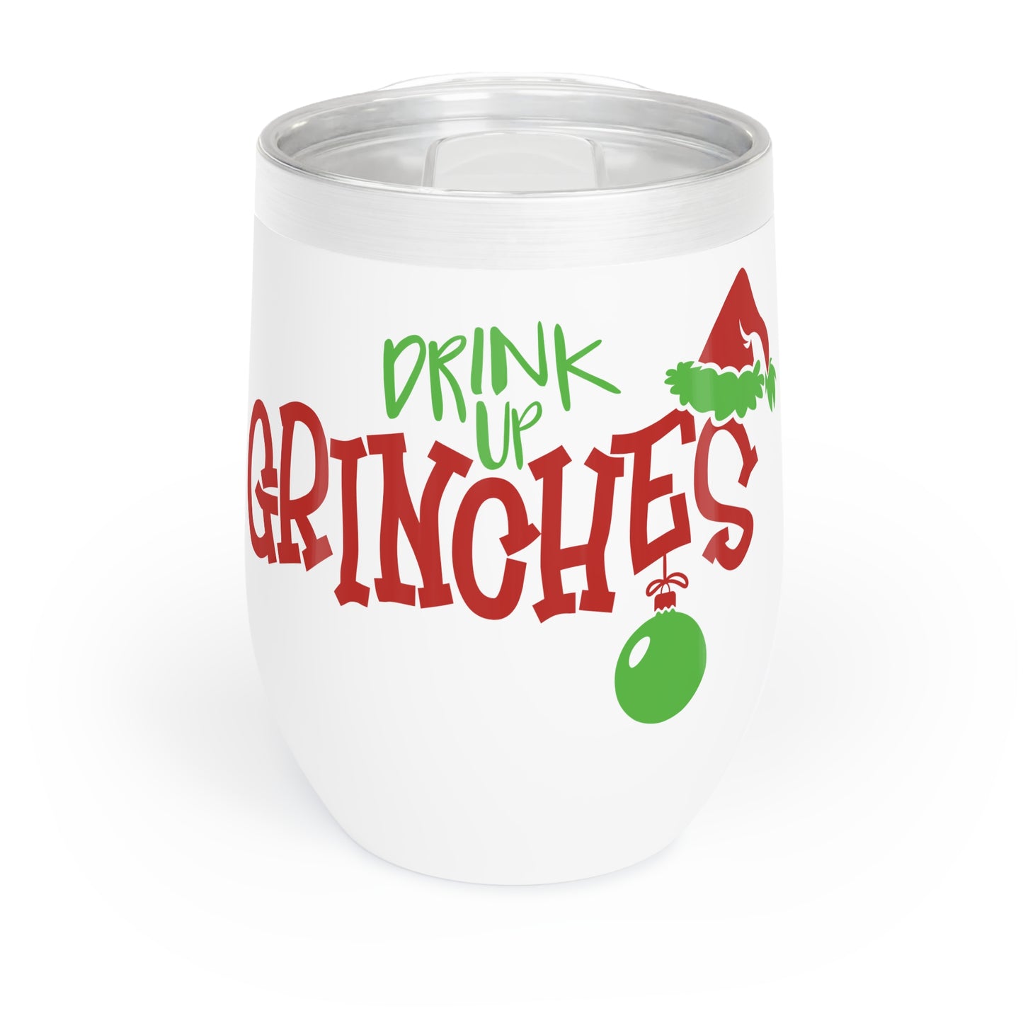 Drink Up Grinches Wine Tumbler, Funny Christmas Wine Glass, Holiday Drinkware, Gift for Wine Lovers, Secret Santa, Grinch