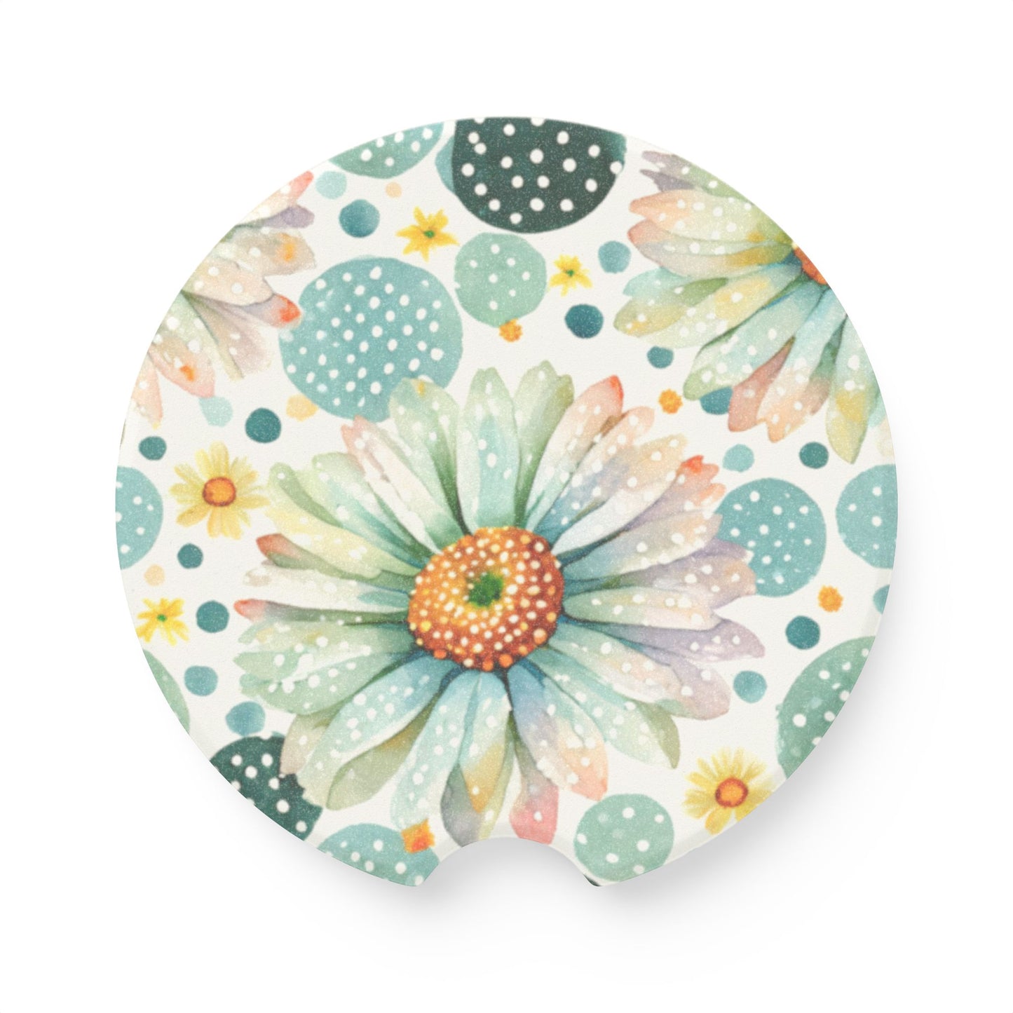 Daisy Car Coaster, Daisy Print Car Coaster | Cute Car Accessory | Fun Gift for Friends & Family | Vehicle Accessories, Car Coaster