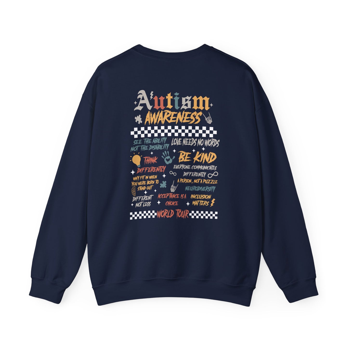 Autism Awareness Crewneck Sweatshirt, Unisex Sweatshirt, Gift for Autism Support, Love Needs No Words, Awareness Apparel