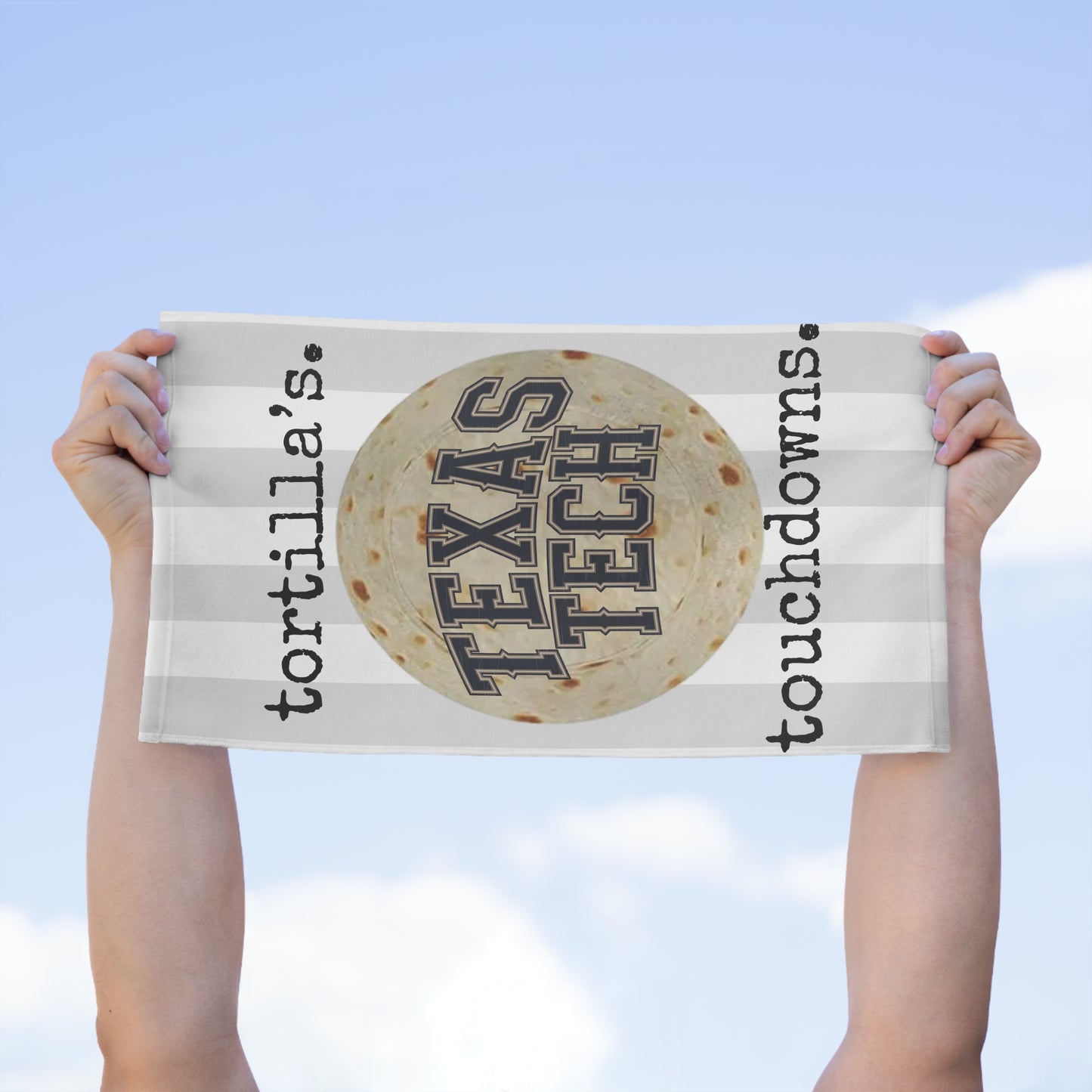 Tortillas & Touchdowns Rally Towel | Texas Game Day Spirit Towel | Funny Football Tailgate Towel | 11x18 Cheer Towel