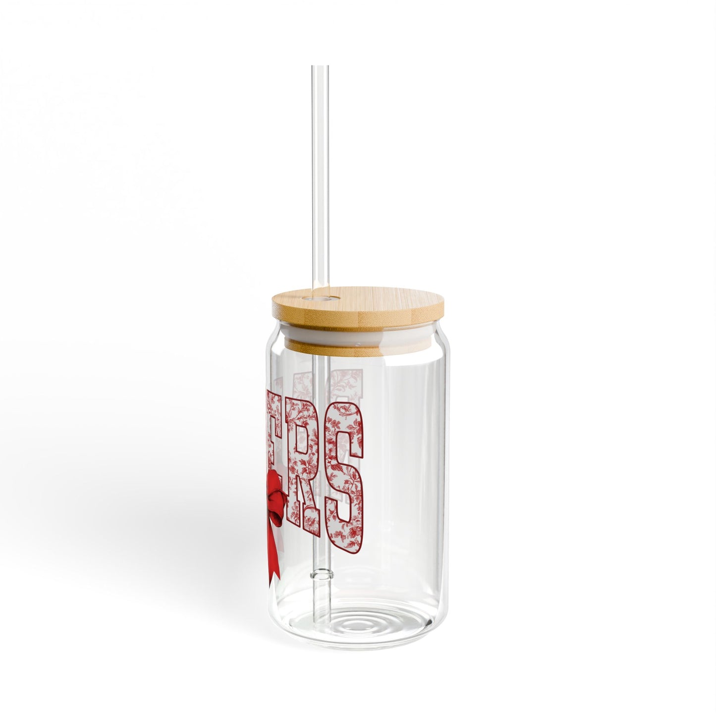 Adorable Raiders 16oz Glass with Cute Bow Design | Glass Tumbler with straw, Raiders Glass Tumbler