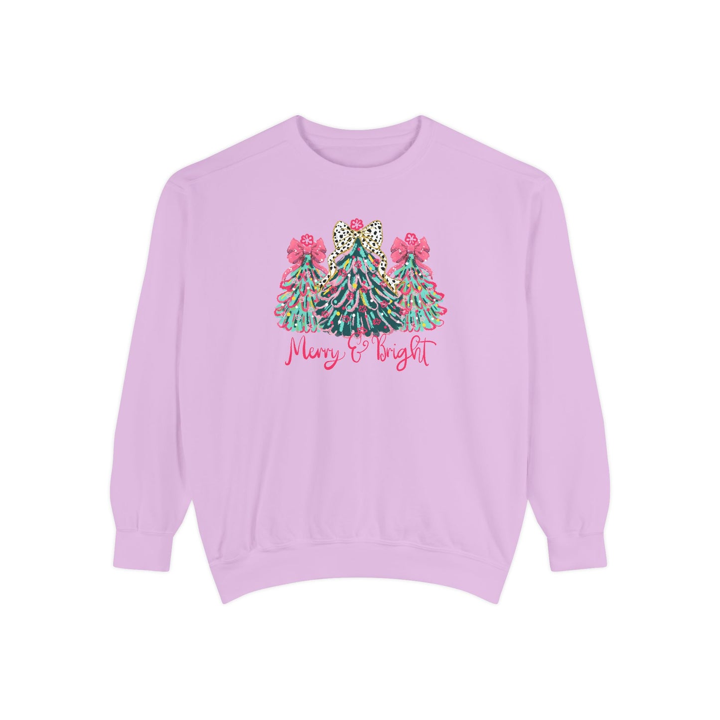 Merry & Bright Comfort Colors Christmas Sweatshirt, Christmas Gift, Christmas Crewneck, Holiday Apparel, Festive Style, Winter Wardrobe, Christmas