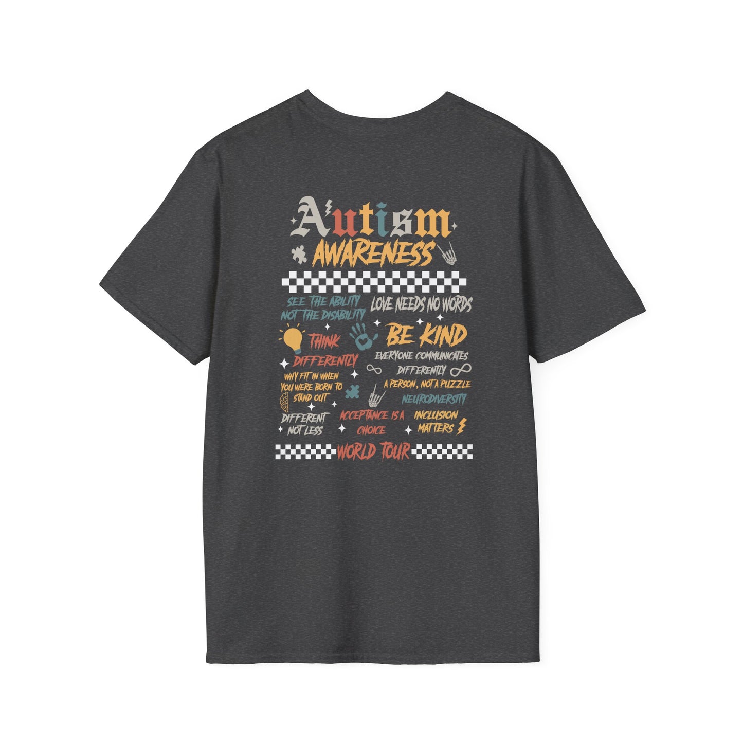 Autism Awareness T-Shirt, Unisex Softstyle Tee for Events, Gift for Supporters, Casual Wear, Fundraising, Advocacy