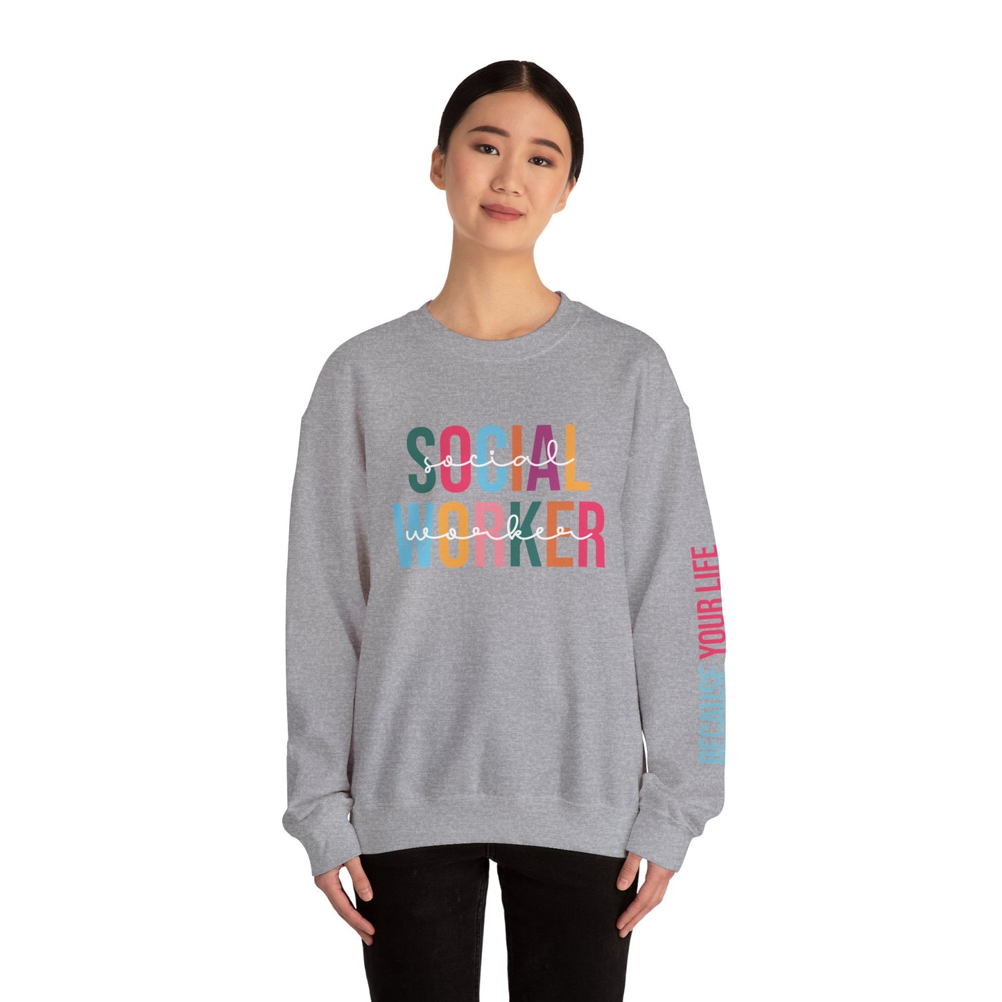 Social Worker Appreciation Crewneck Sweatshirt, Gift for Social Workers, Comfortable Unisex Sweat, Everyday Wear, Inspirational Apparel