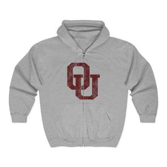 University of Oklahoma Vintage Style Unisex Hoodie with OU Logo, Comfort Wear, College Apparel, Gift for Students, Game Day Gear, Sooners