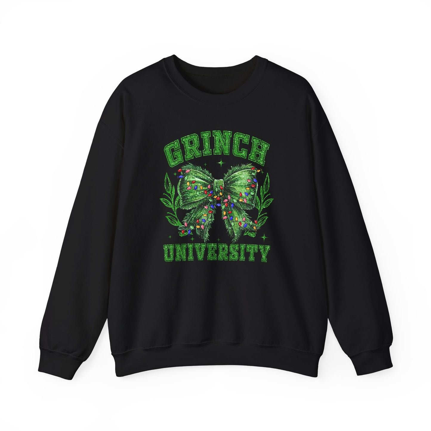 Festive Green Mischief University Christmas Sweatshirt, Funny Xmas Apparel, Mean One, Comfy Fleece