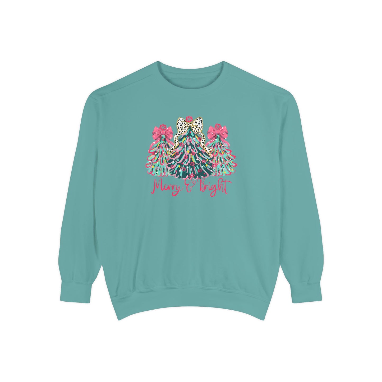 Merry & Bright Comfort Colors Christmas Sweatshirt, Christmas Gift, Christmas Crewneck, Holiday Apparel, Festive Style, Winter Wardrobe, Christmas