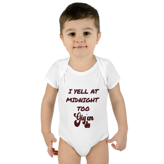 I Yell at Midnight Too Aggies Baby Onesie, Midnight Yeller Baby, Funny Baby Gift, Newborn Outfit, Baby Shower Present, Aggies