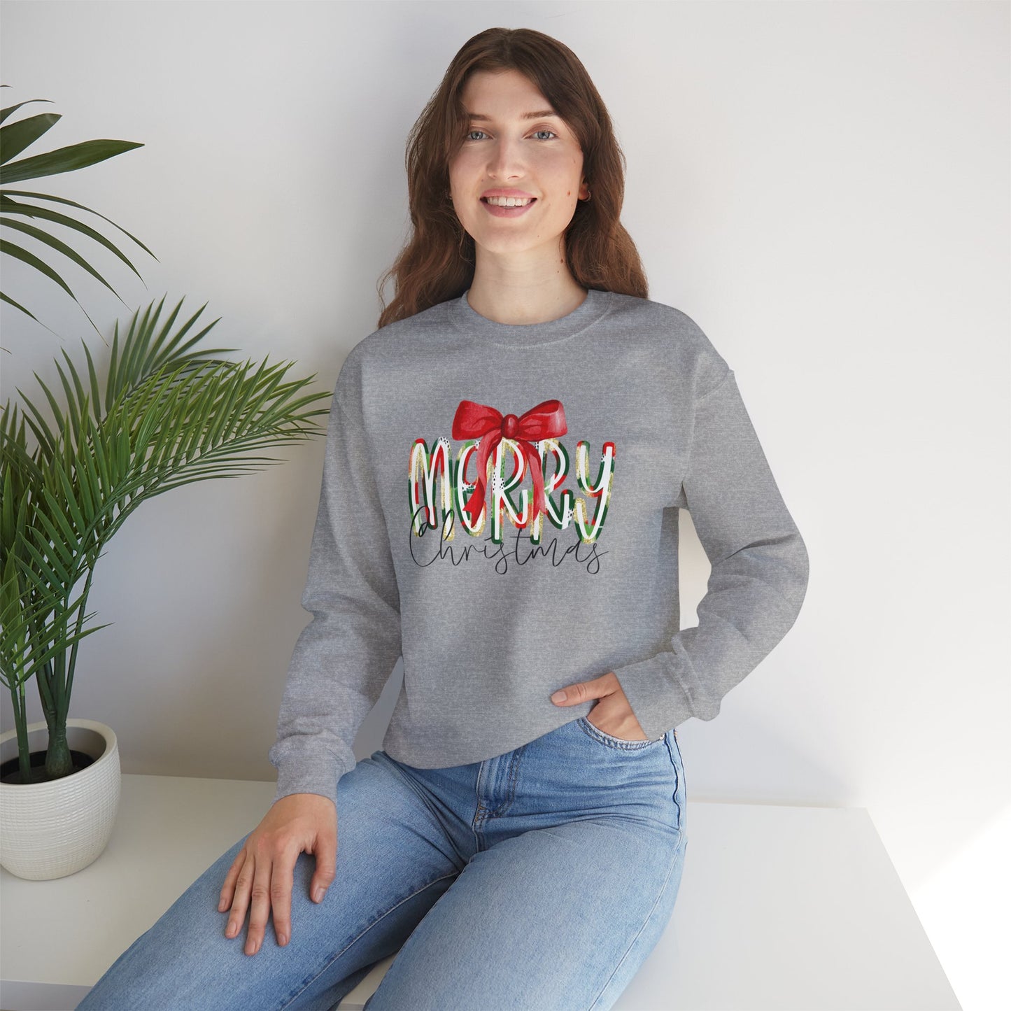 Christmas Crewneck Sweatshirt, Holiday Sweatshirt, Merry Christmas, Xmas Pullover, Festive Sweater Gift