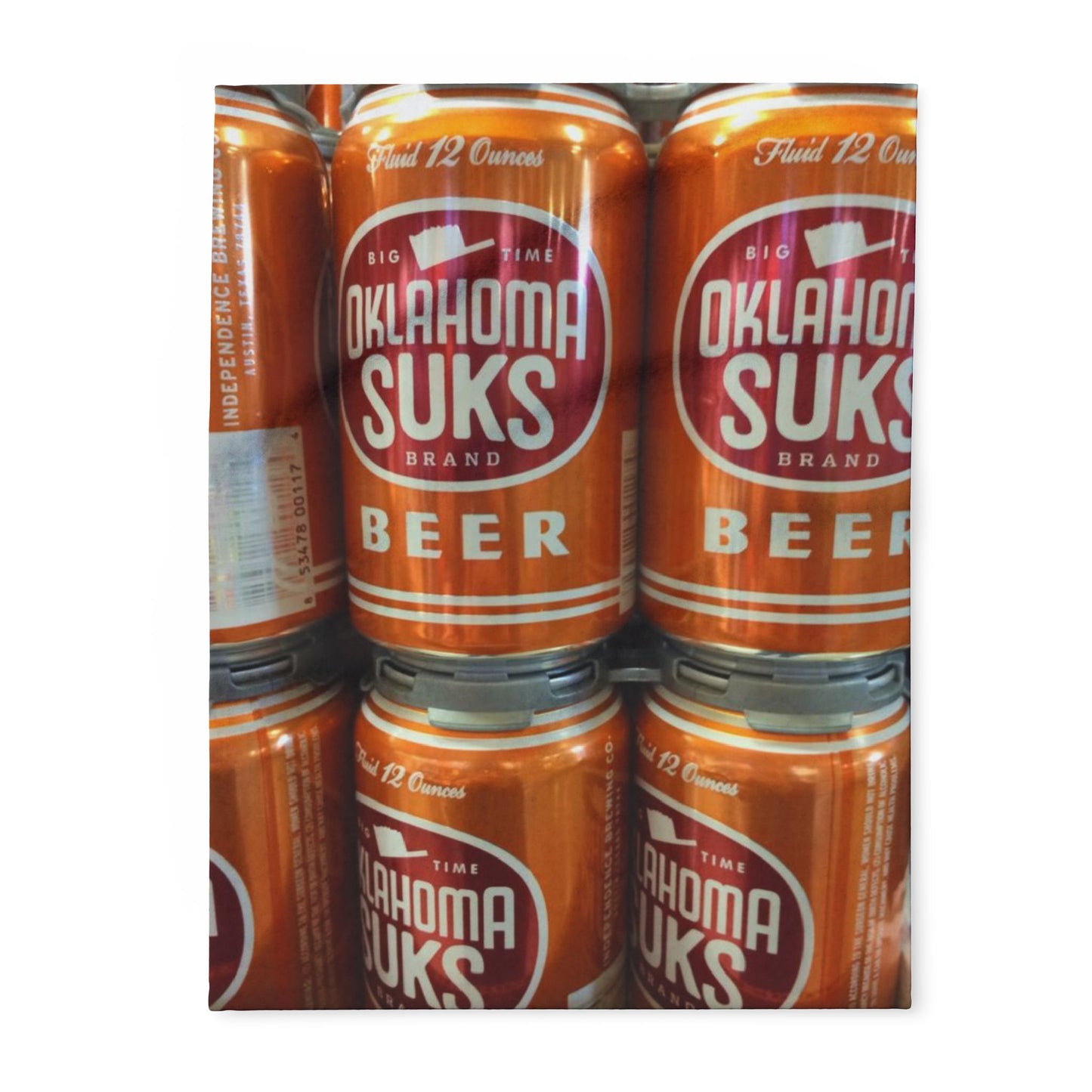 Fun Arctic Fleece Blanket - Oklahoma Suks Beer Design, Cozy Home Decor, Gift for Beer Lovers, Picnic Blanket, Outdoor Lounge