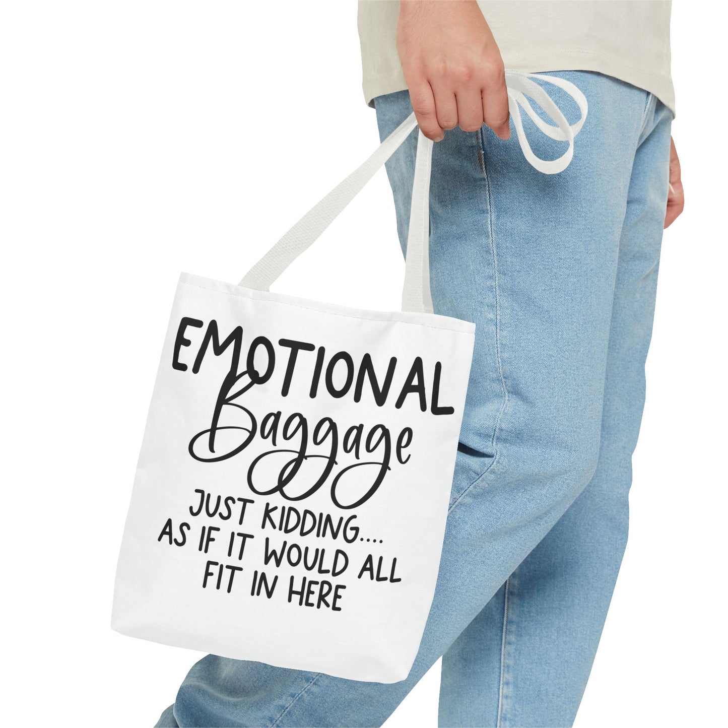 Emotional Baggage Tote Bag, Funny Quote Tote, Ideal Gift for Friends, Stylish Carryall for Everyday Use, Great for Travel and Shopping